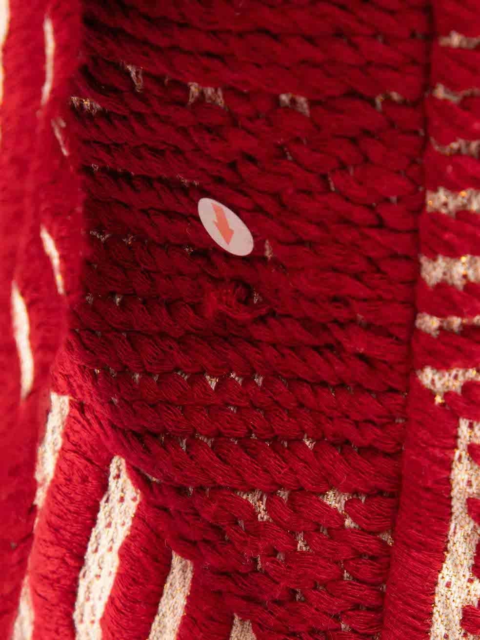 Iro Rote gemusterte Tweed-Jacke Größe M im Angebot 3