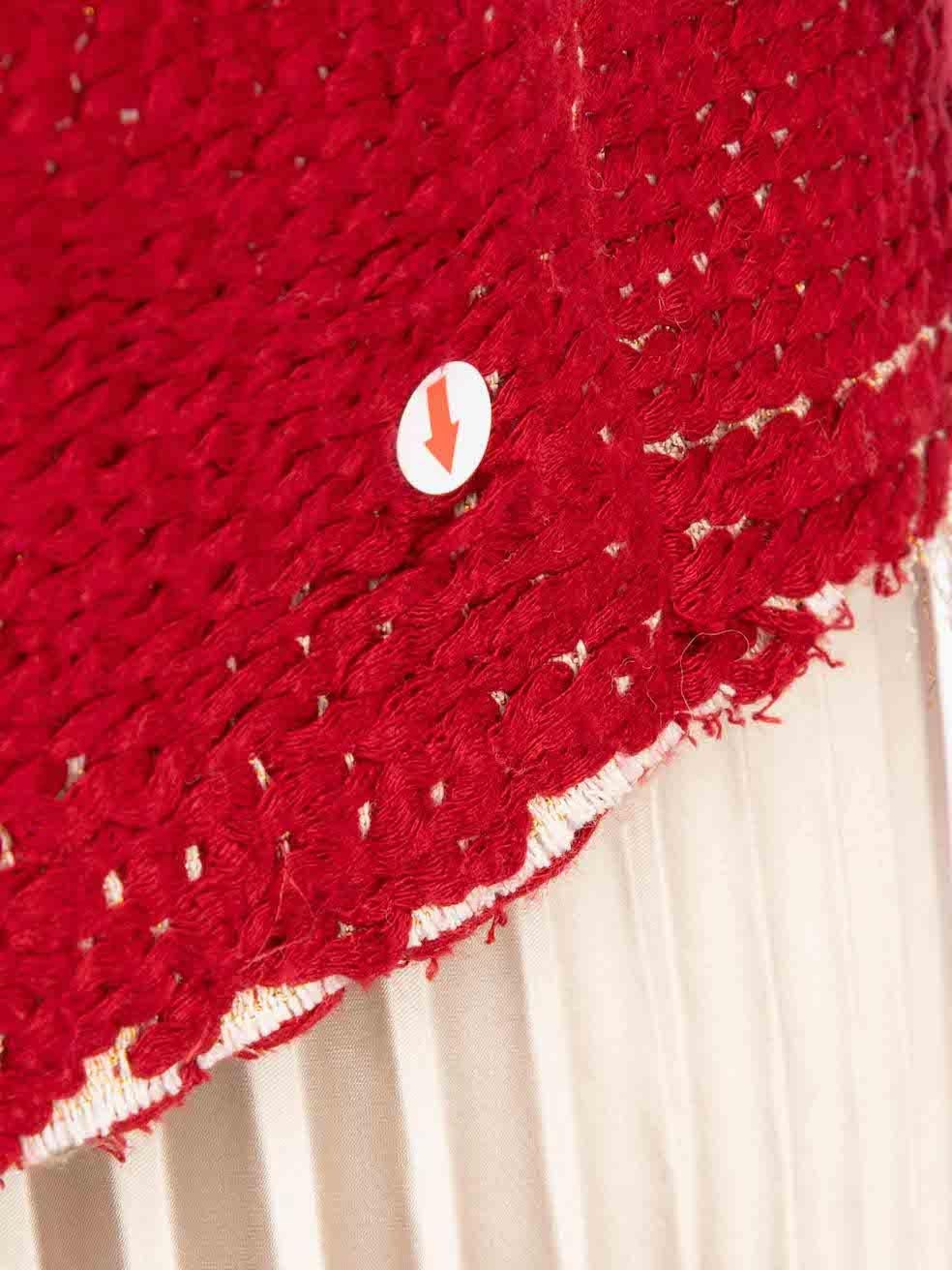 Iro Rote gemusterte Tweed-Jacke Größe M im Angebot 4