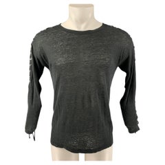 IRO Salim Size XS Black Solid Linen Long Sleeve T-shirt