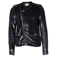 Iro, Sequinned biker jacket in grey
