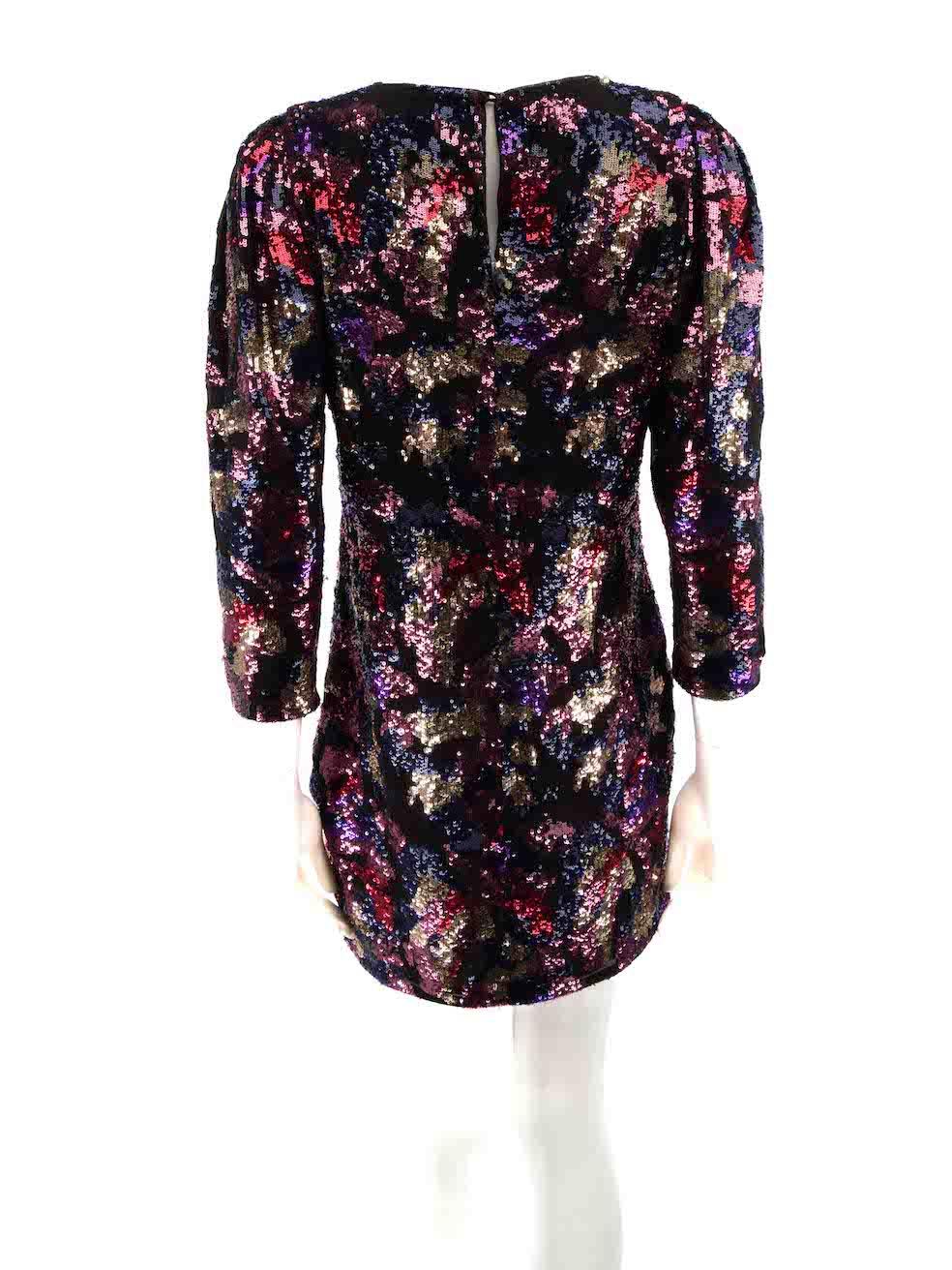 Mini vestido estampado de lentejuelas Iro Talla L Negro en venta