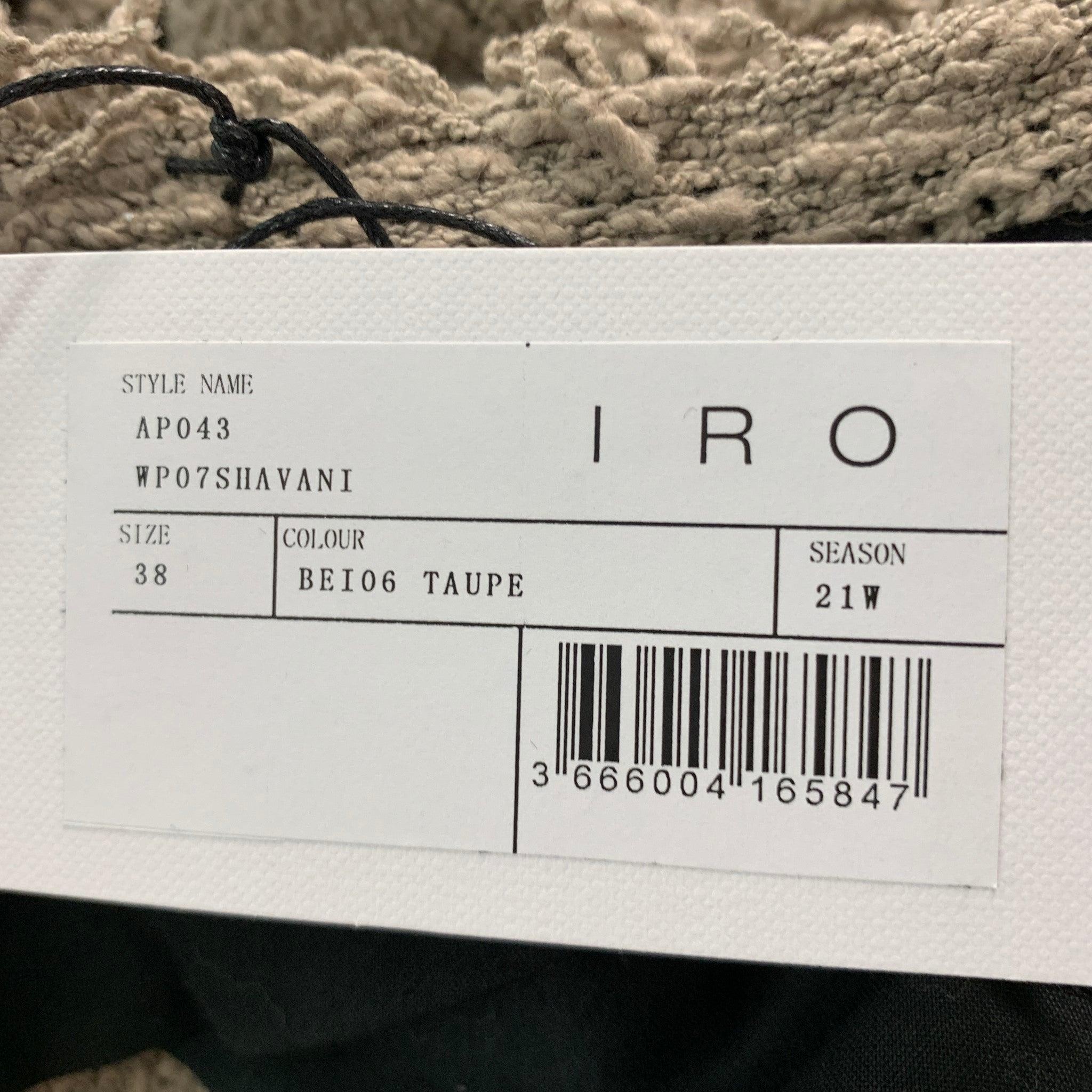Cardigan IRO taille 2 gris taupe en coton polyamide texturé ouvert sur le devant en vente 1