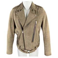 Chaqueta de moto de cuero beige de IRO, talla M
