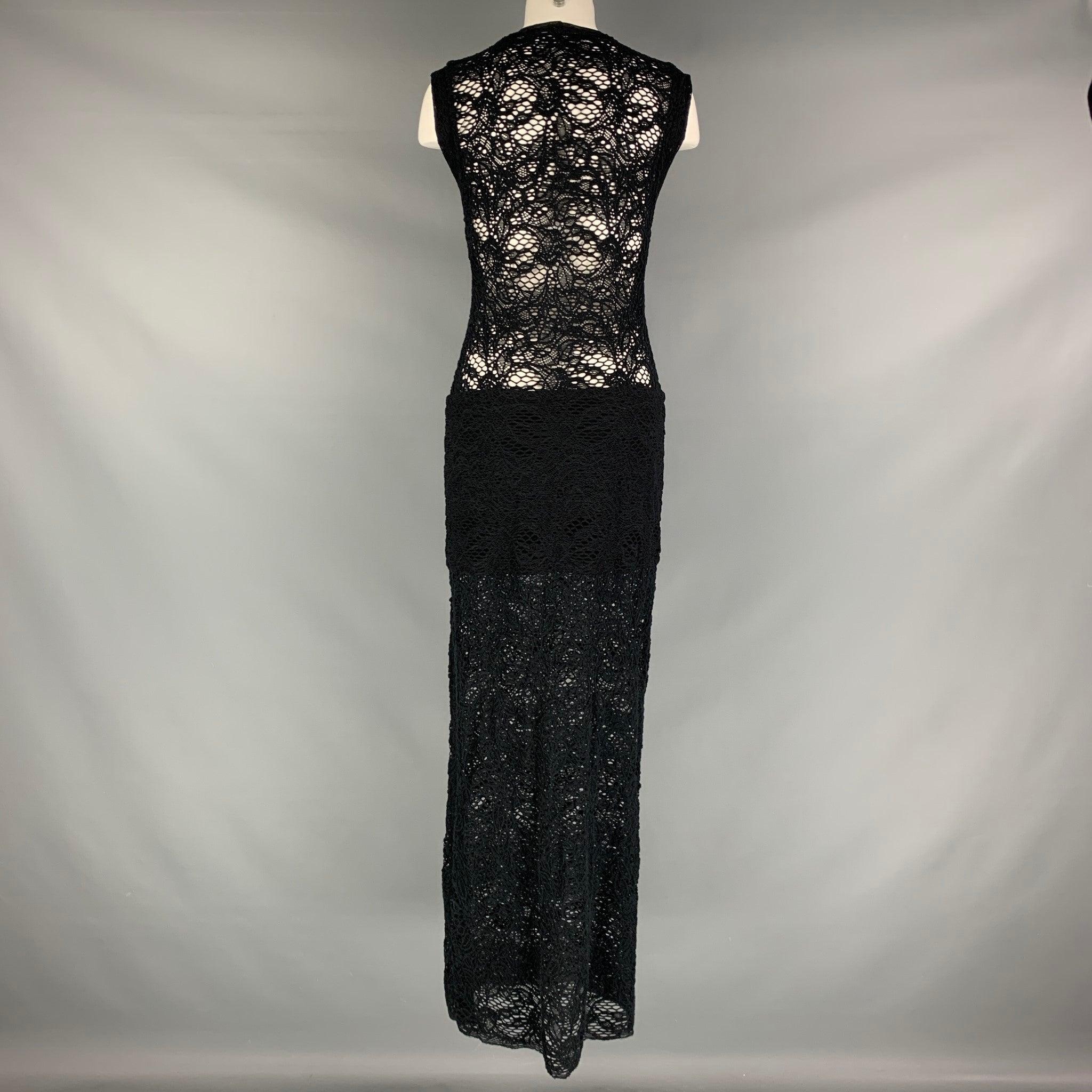IRO Size M Black Cotton Blend Lace Shift Dress In Good Condition For Sale In San Francisco, CA