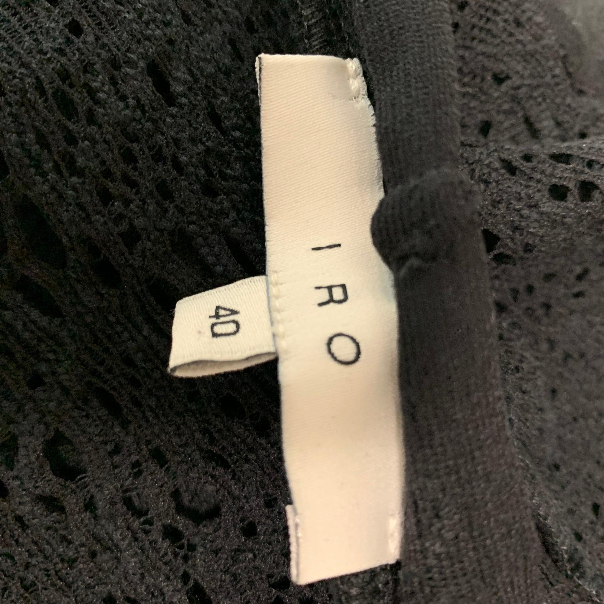 Women's IRO Size M Black Cotton Blend Lace Shift Dress For Sale