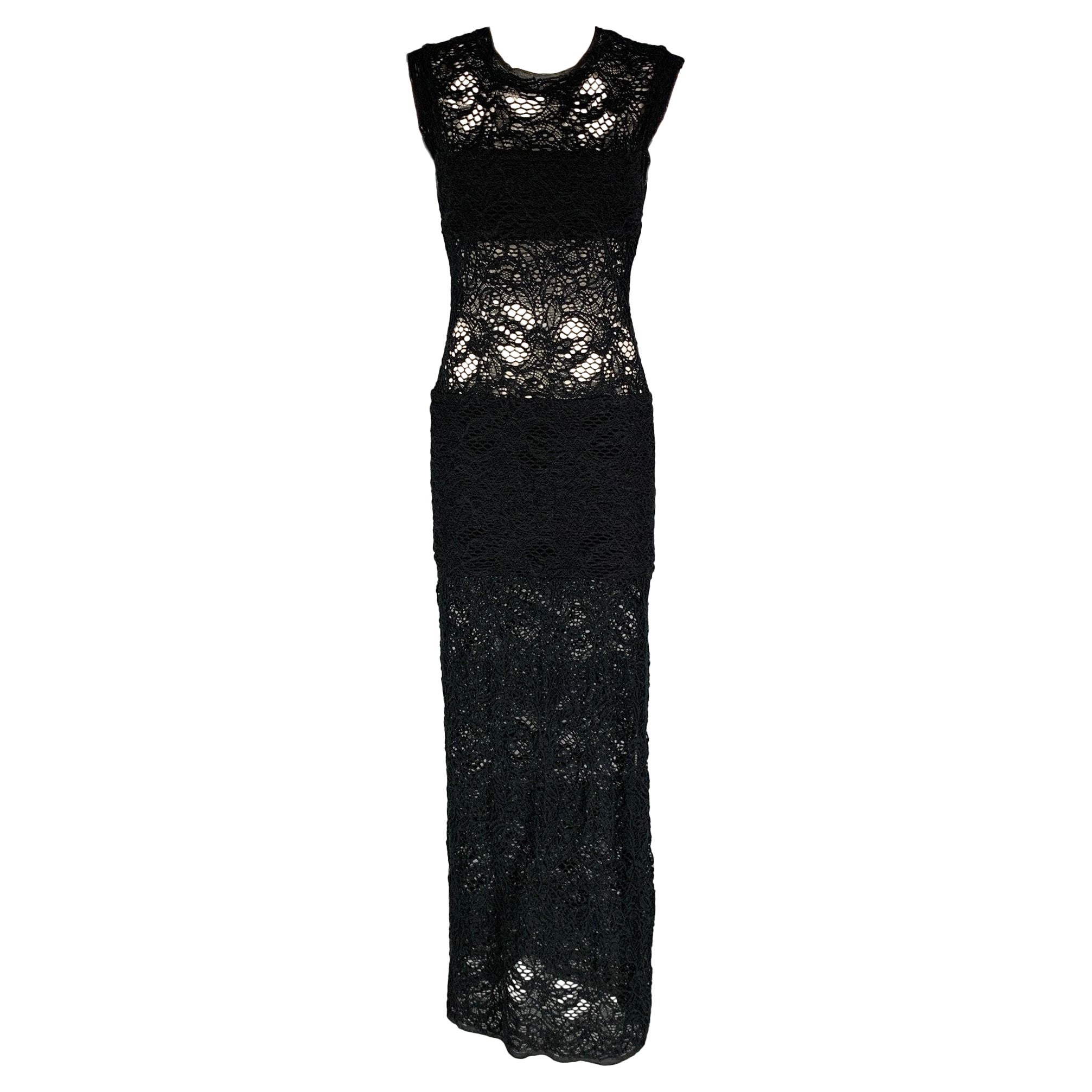 IRO - Taglia M - Vestito in pizzo nero in misto cotone
