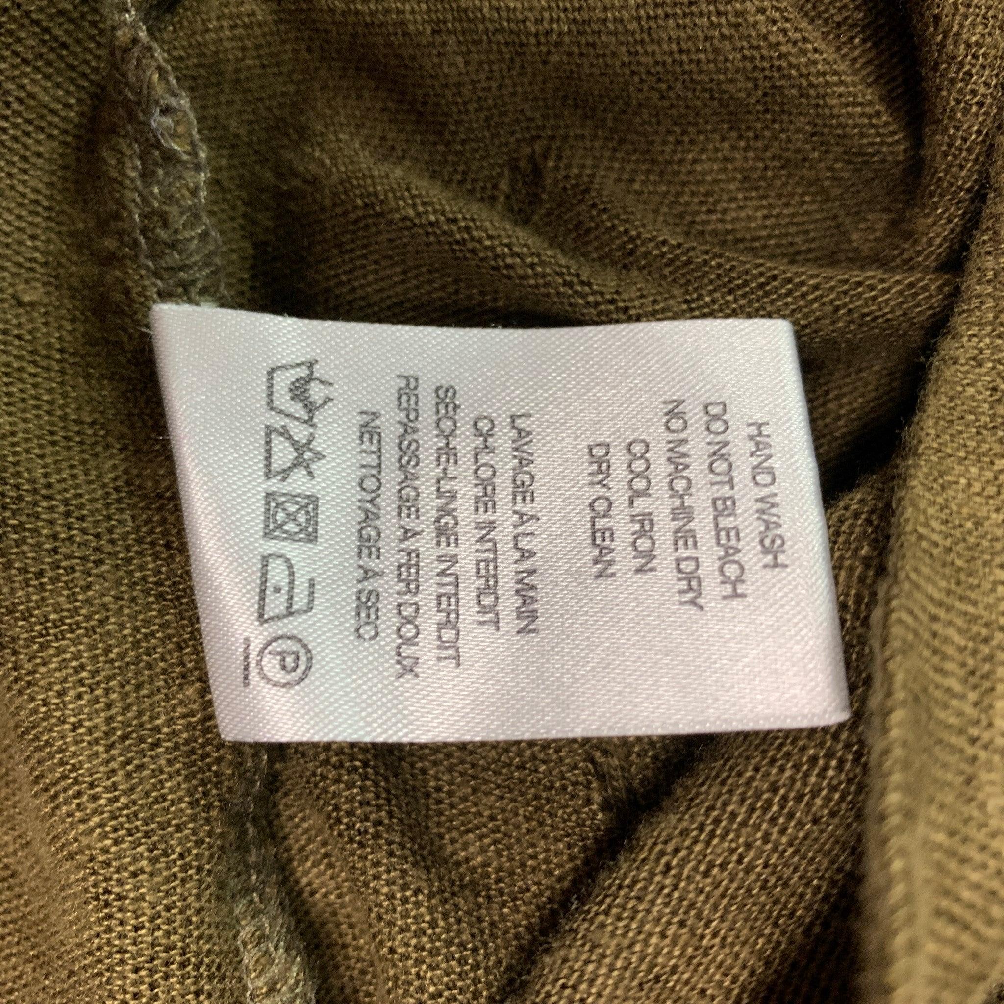 IRO Size M Olive Distressed Linen Crew-Neck T-shirt For Sale 2