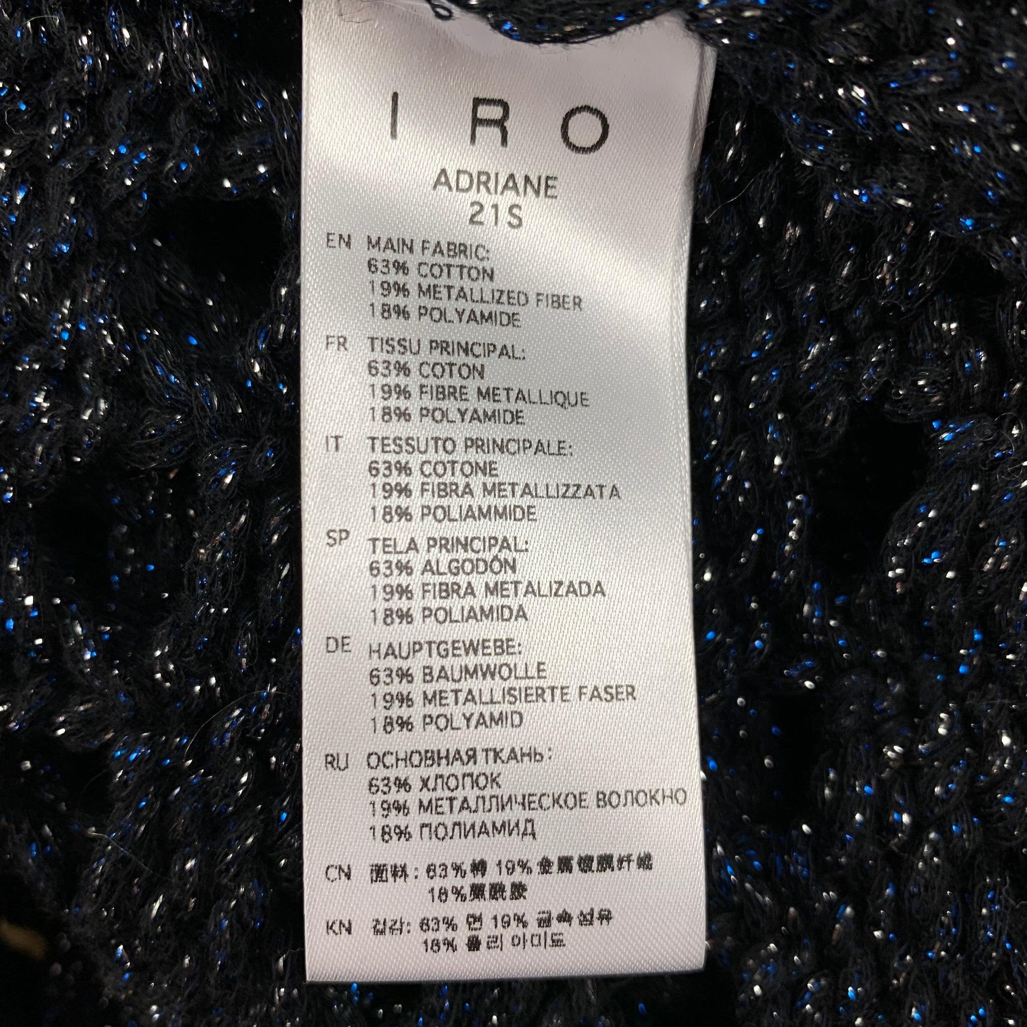 Women's IRO Size S Black Blue Knitted Cotton Blend Turtle Neck Vest For Sale