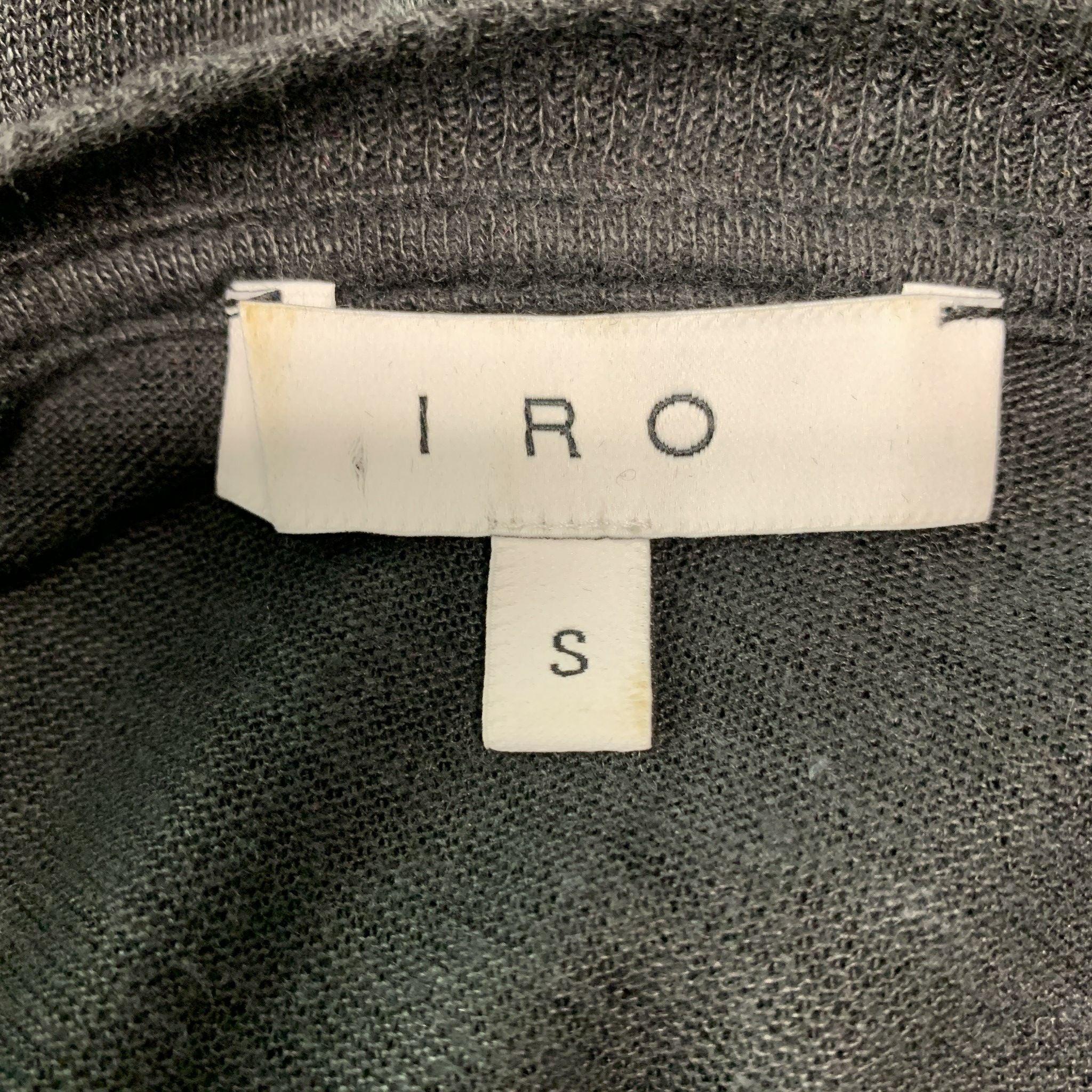 Men's IRO Size S Black Distressed Linen Crew-Neck T-shirt For Sale
