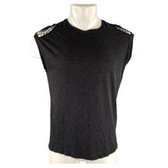 Camiseta sin mangas ajustada de punto de algodón y cachemira de IRO, talla S, color negro