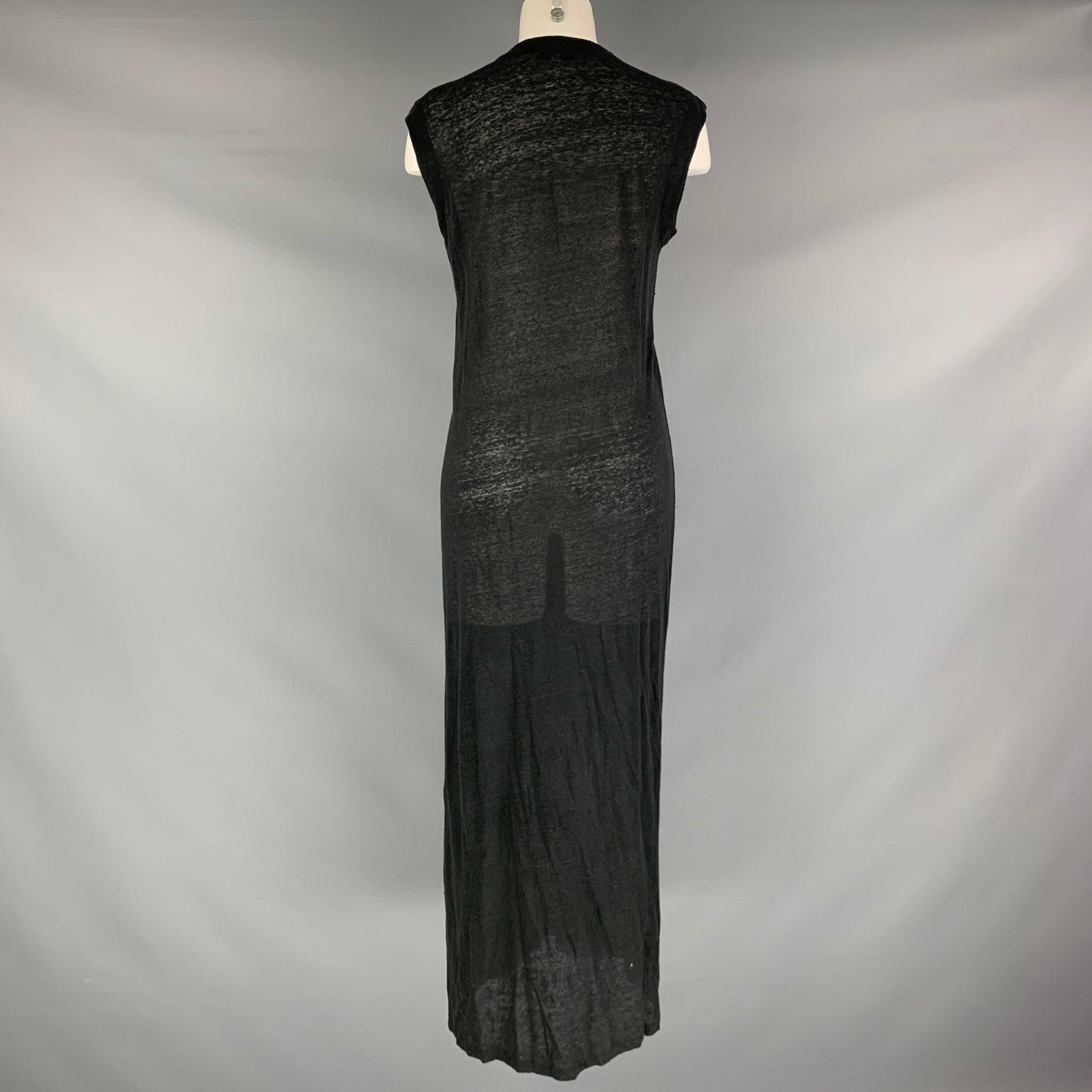 IRO Size S Black Linen Solid Shift Dress Excellent état - En vente à San Francisco, CA