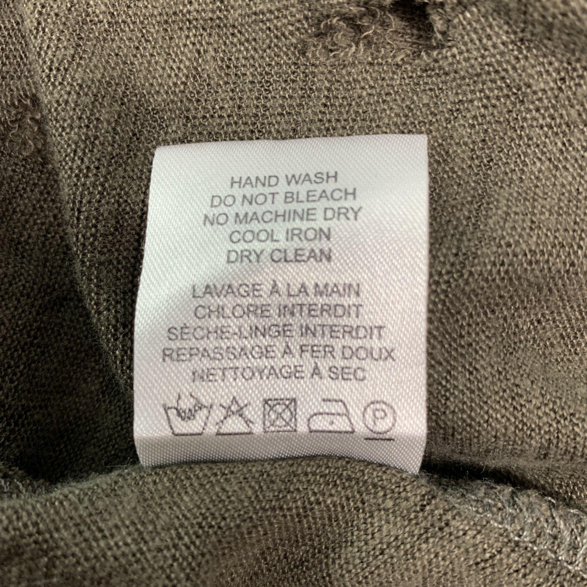 IRO Taille S T-shirt à col ras du cou en lin vieilli gris foncé en vente 2