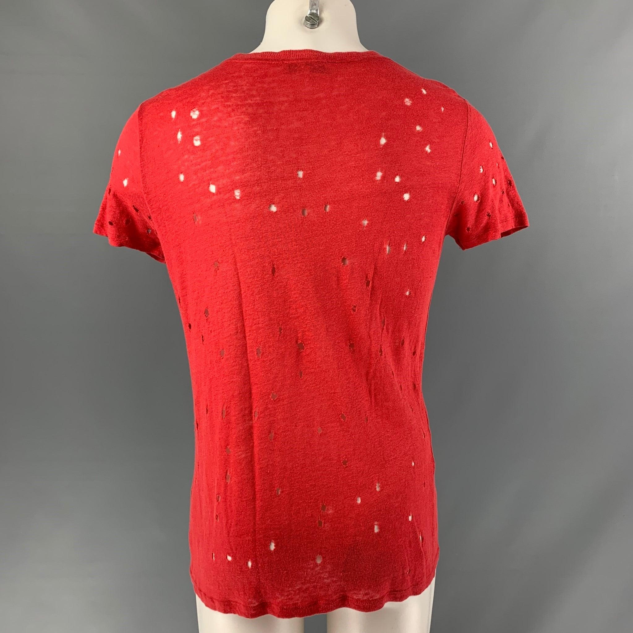 T-shirt rouge à col ras du cou IRO Bon état - En vente à San Francisco, CA