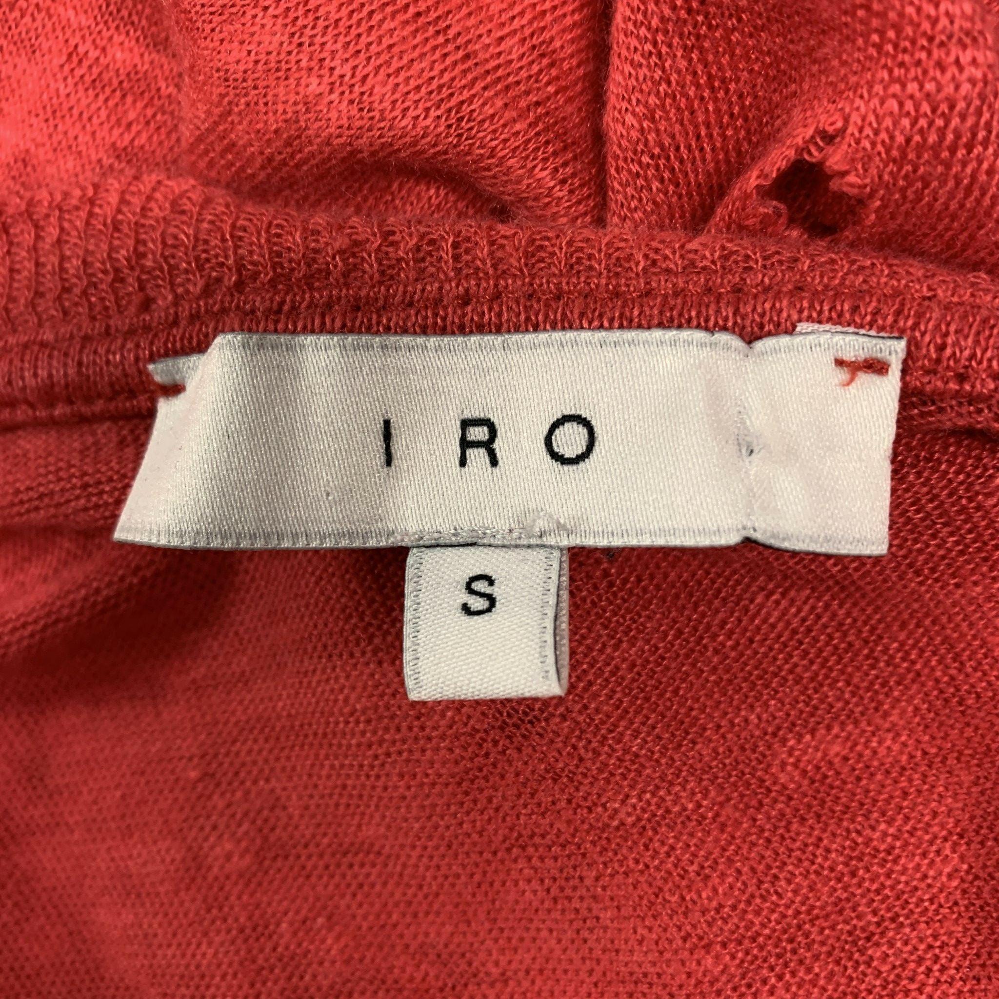 Men's IRO Size S Red Distressed Linen Crew-Neck T-shirt For Sale