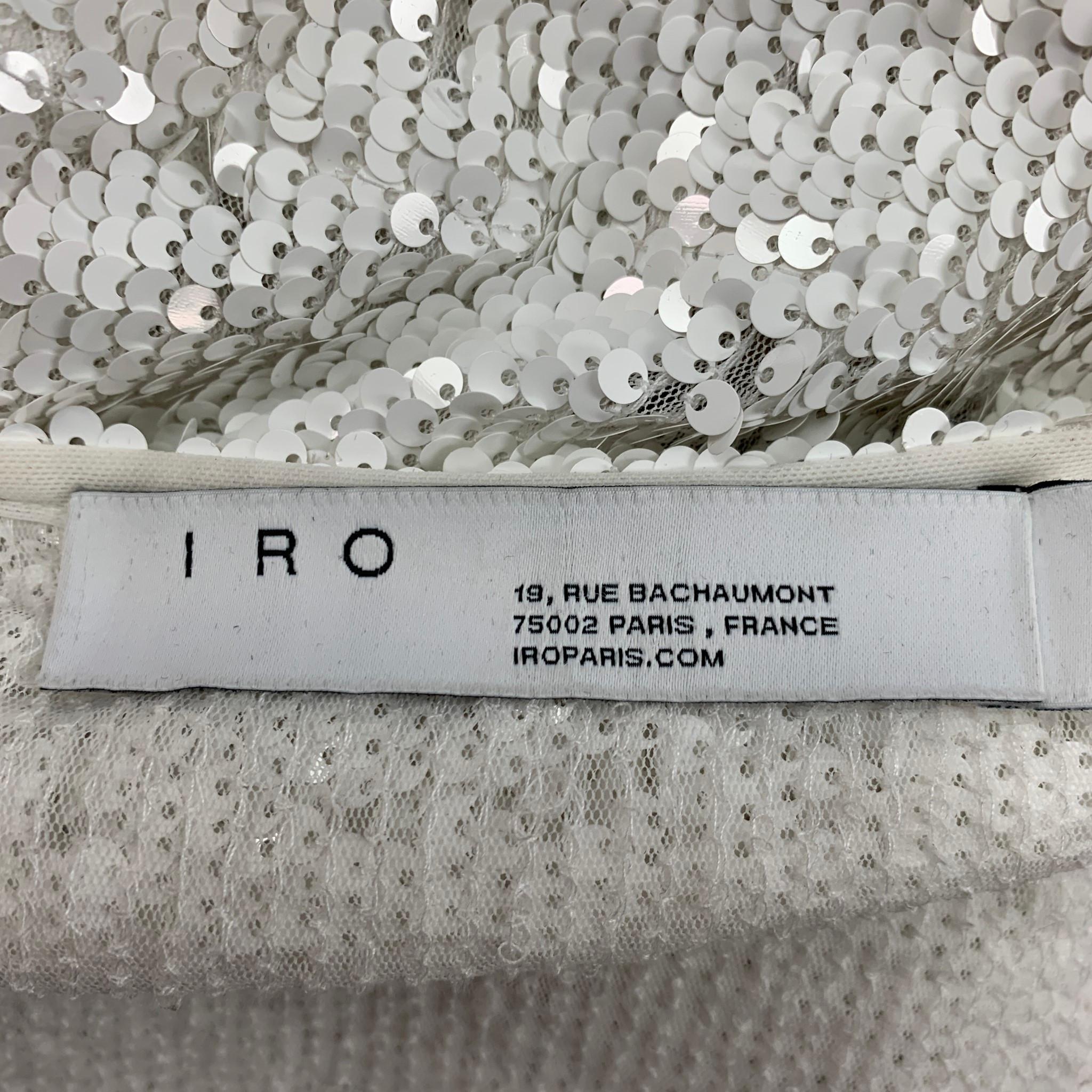 IRO Size S White Nylon Sequined V-Neck Dress Top 1