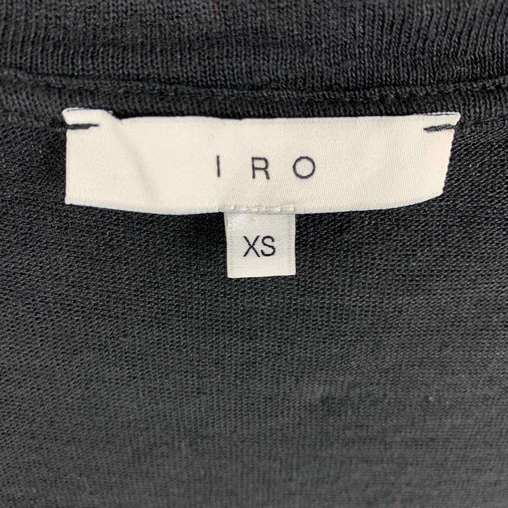 Men's IRO Size XS Black Distressed Linen Crew-Neck T-shirt For Sale