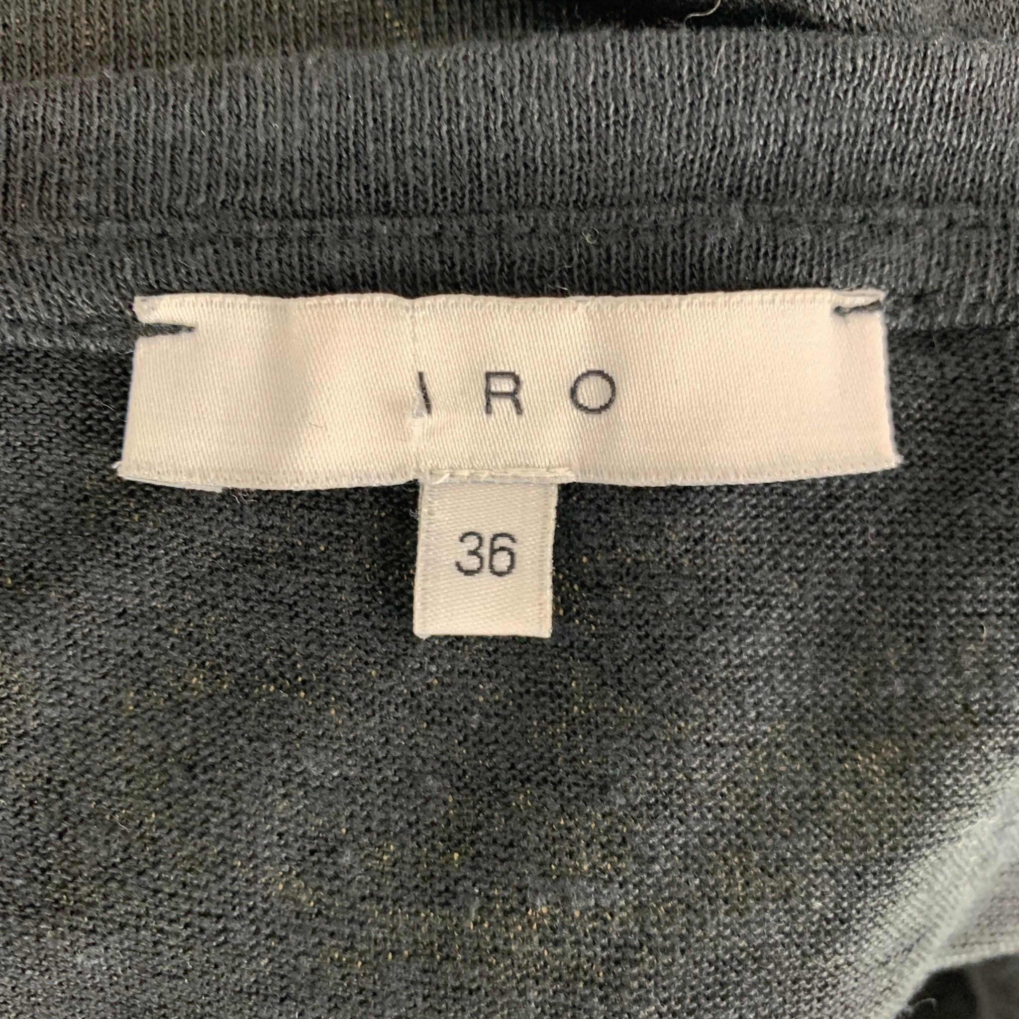 Men's IRO Size XS Black Linen Distressed Crew-Neck T-shirt For Sale