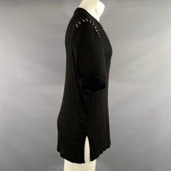 Camiseta IRO talla XS, negra con detalles plateados, de lyocel y poliuretano, transparente