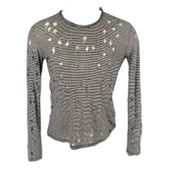 IRO Talla XS Negro Blanco Rayas Lino Glaucy Camiseta Manga Larga