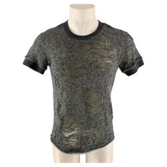 IRO Größe XS Dunkelgraues T-Shirt mit Crew-Neck aus Baumwollmischung im Used-Look