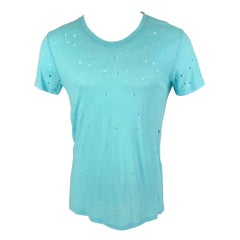 Camiseta IRO Talla XS Azul Claro Lino Envejecido Cuello Redondo Arcilla