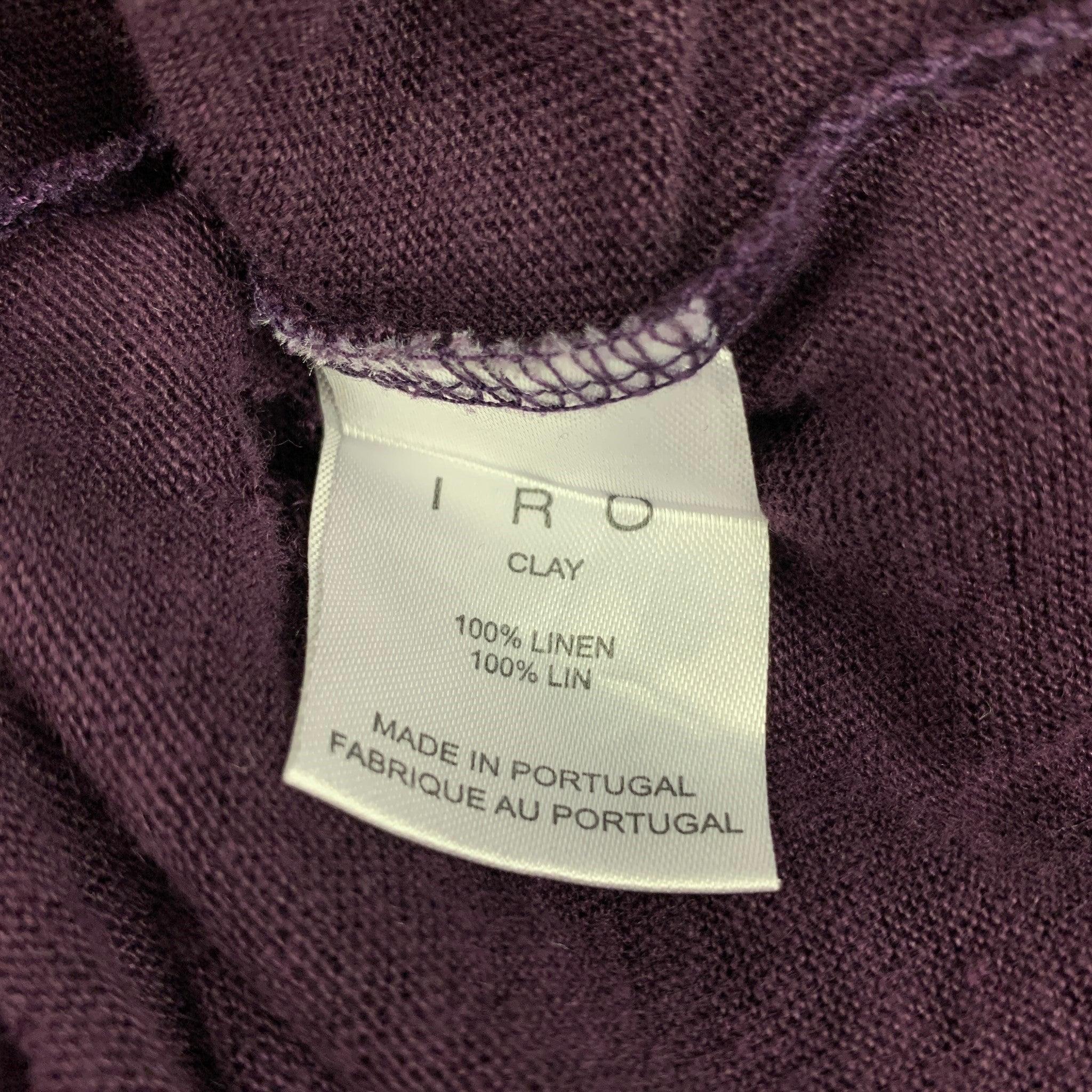 Men's IRO Size XS Purple Distressed Linen Crew-Neck Clay T-shirt