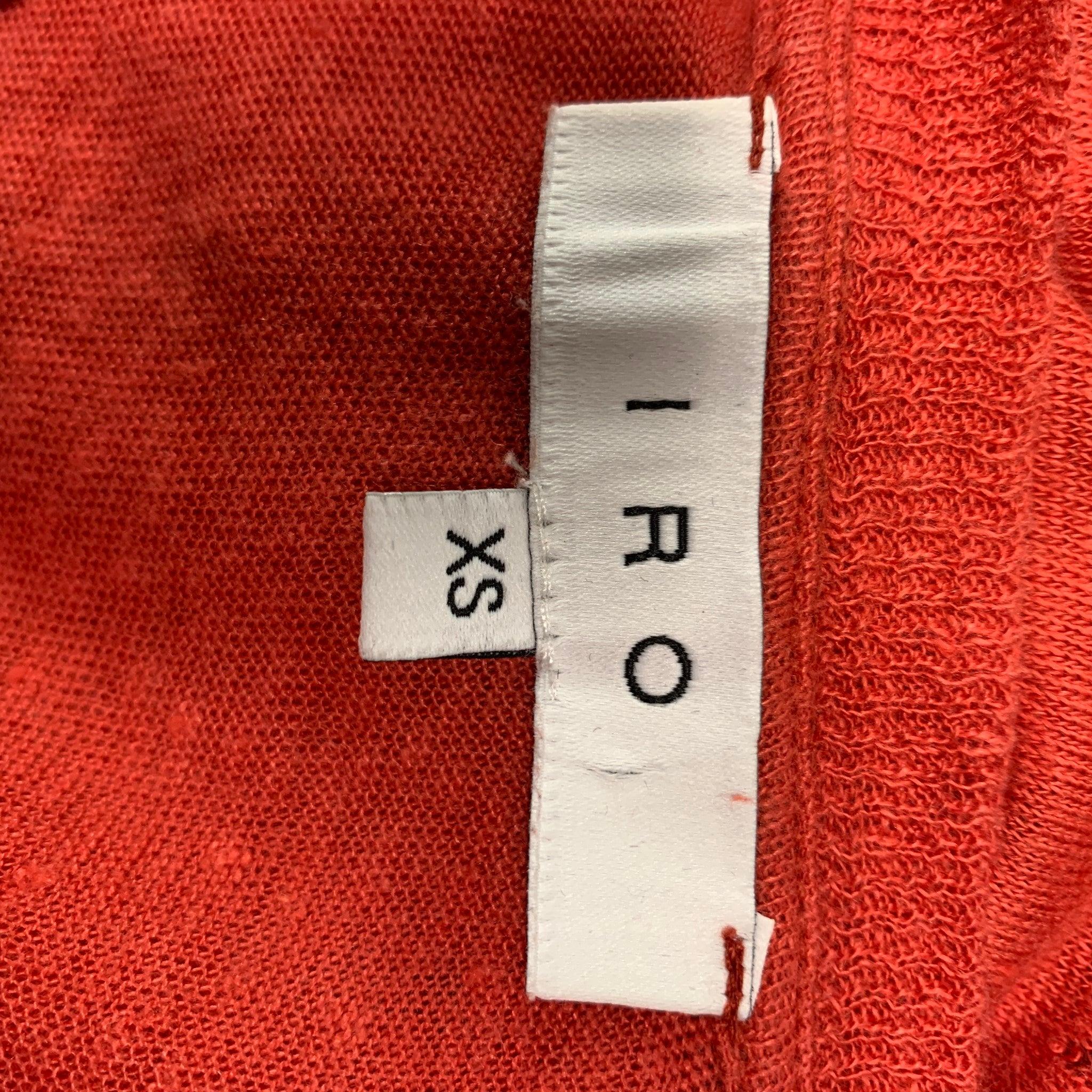 Men's IRO Size XS Red Distressed Linen Crew-Neck T-shirt For Sale