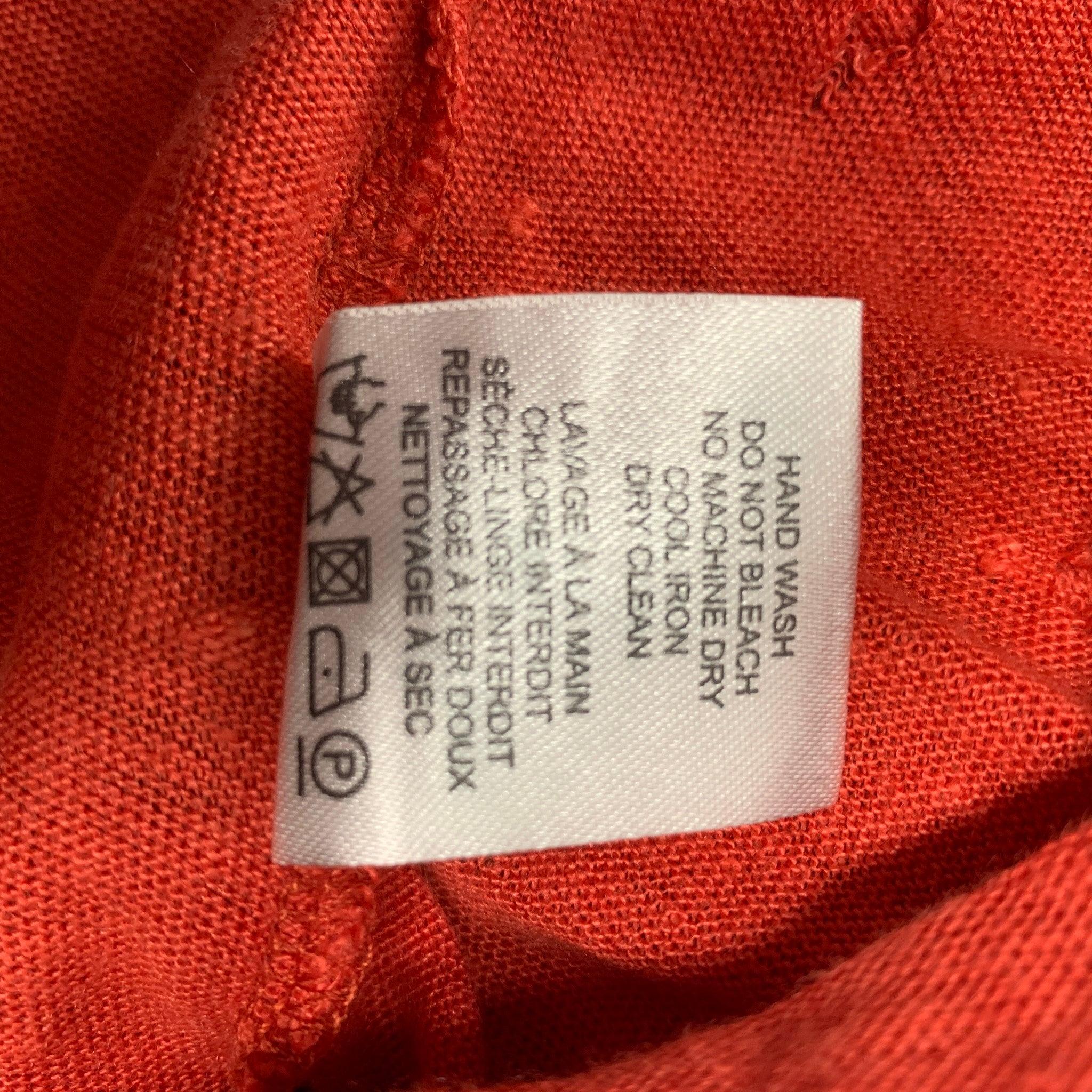IRO Größe XS Rotes Distressed Leinen T-Shirt mit Rundhalsausschnitt im Angebot 2