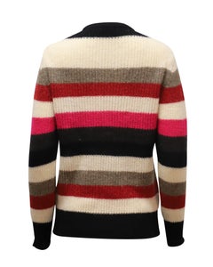 Iro Solal Ribbed Striped Small Sweater in Multicolor Acrylic