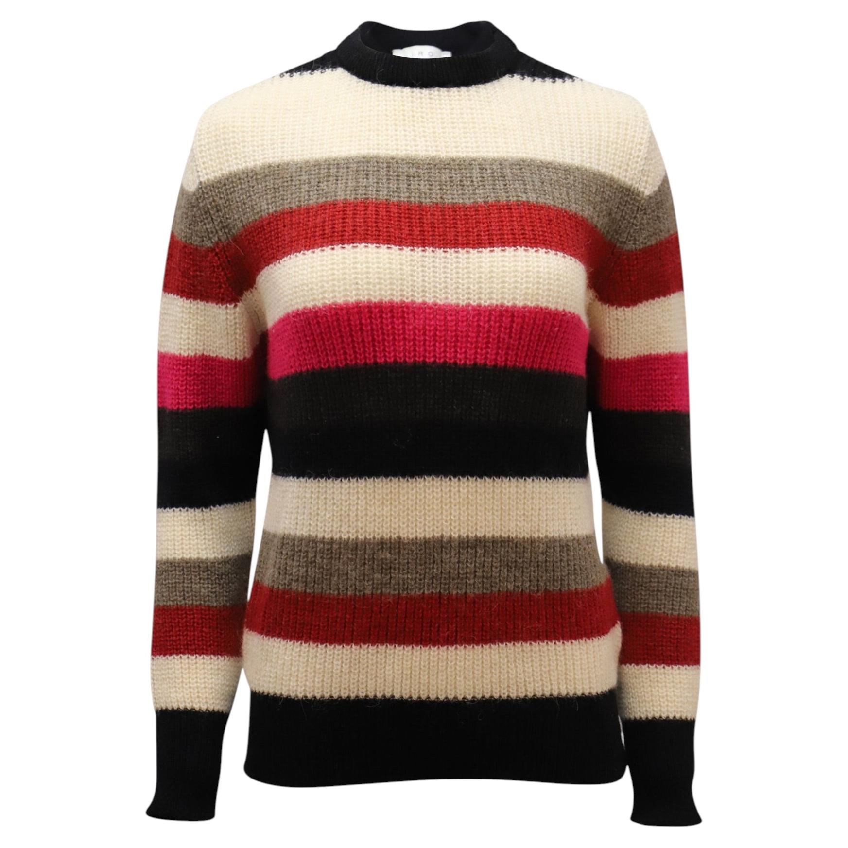Iro Solal – kleiner Pullover mit Rippenmuster und Streifen in mehrfarbigem Acryl