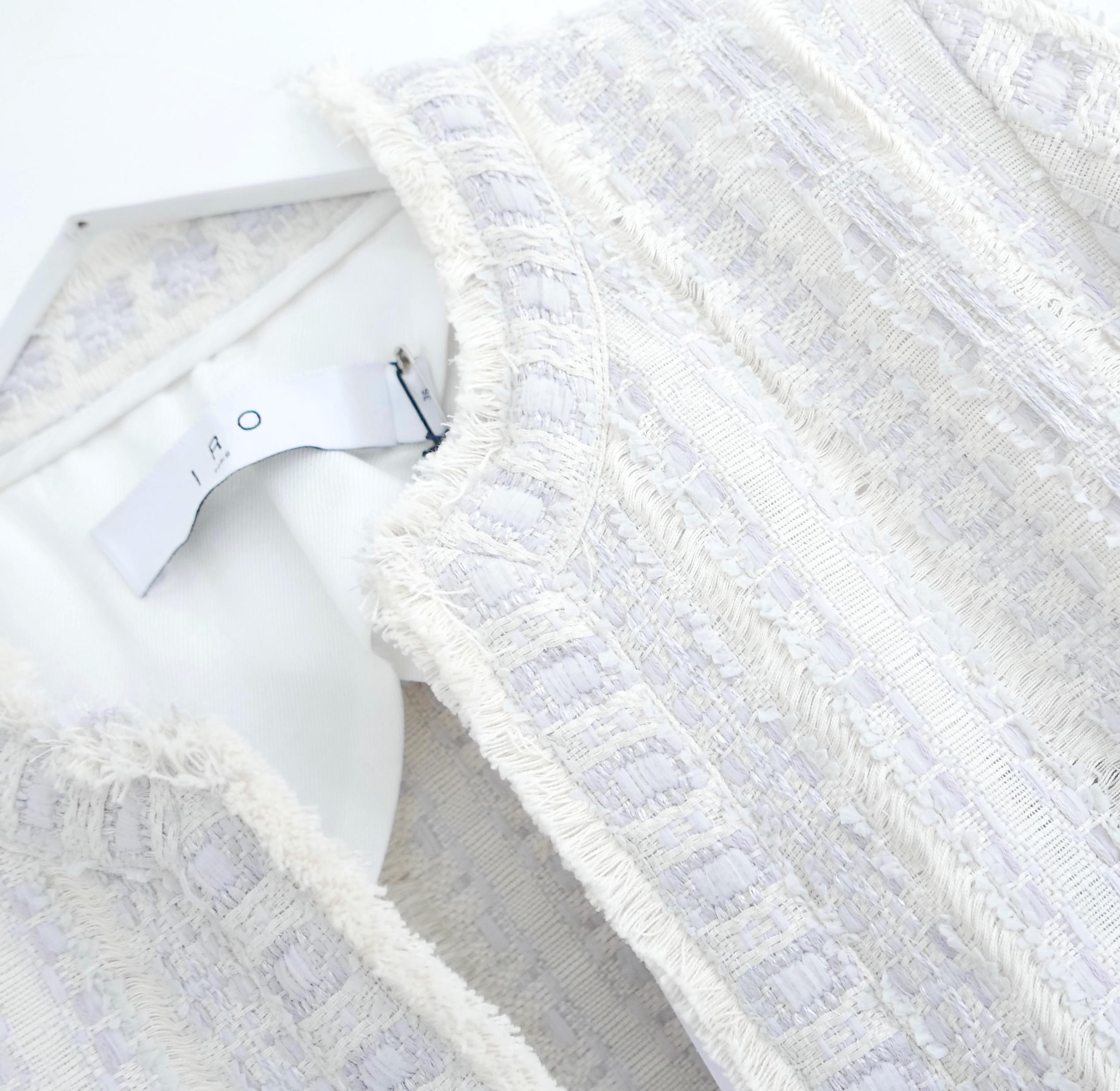 Gris IRO Sorayan Veste grise/crème perlée en vente