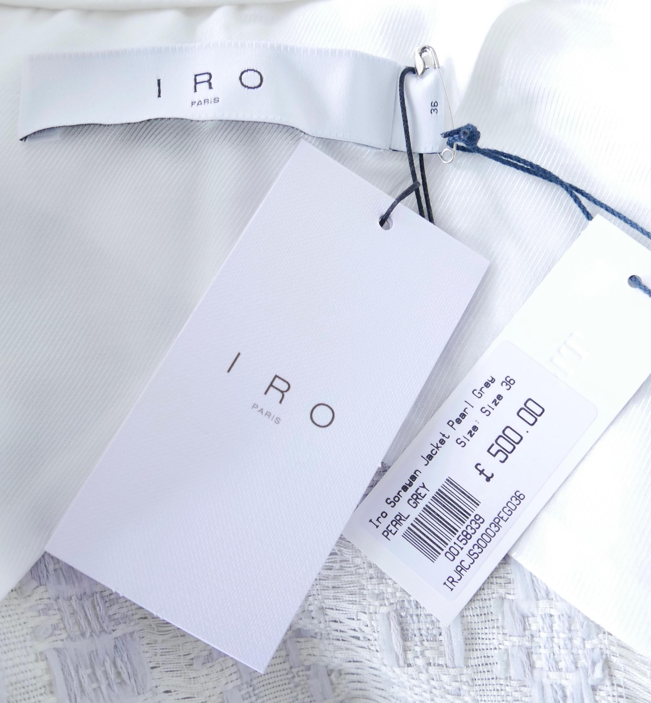 IRO Sorayan Veste grise/crème perlée en vente 1