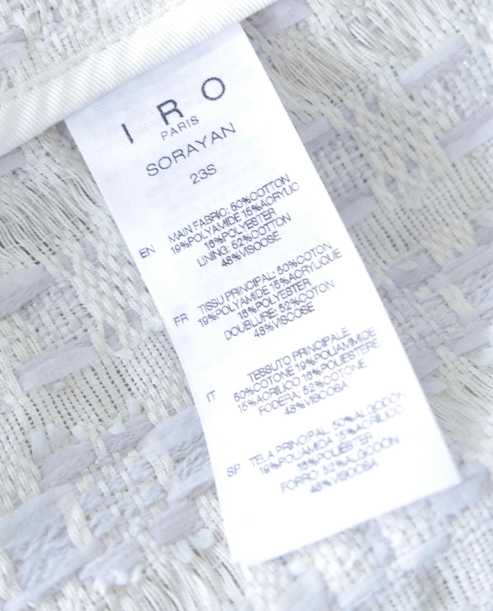 IRO Sorayan Veste grise/crème perlée en vente 2