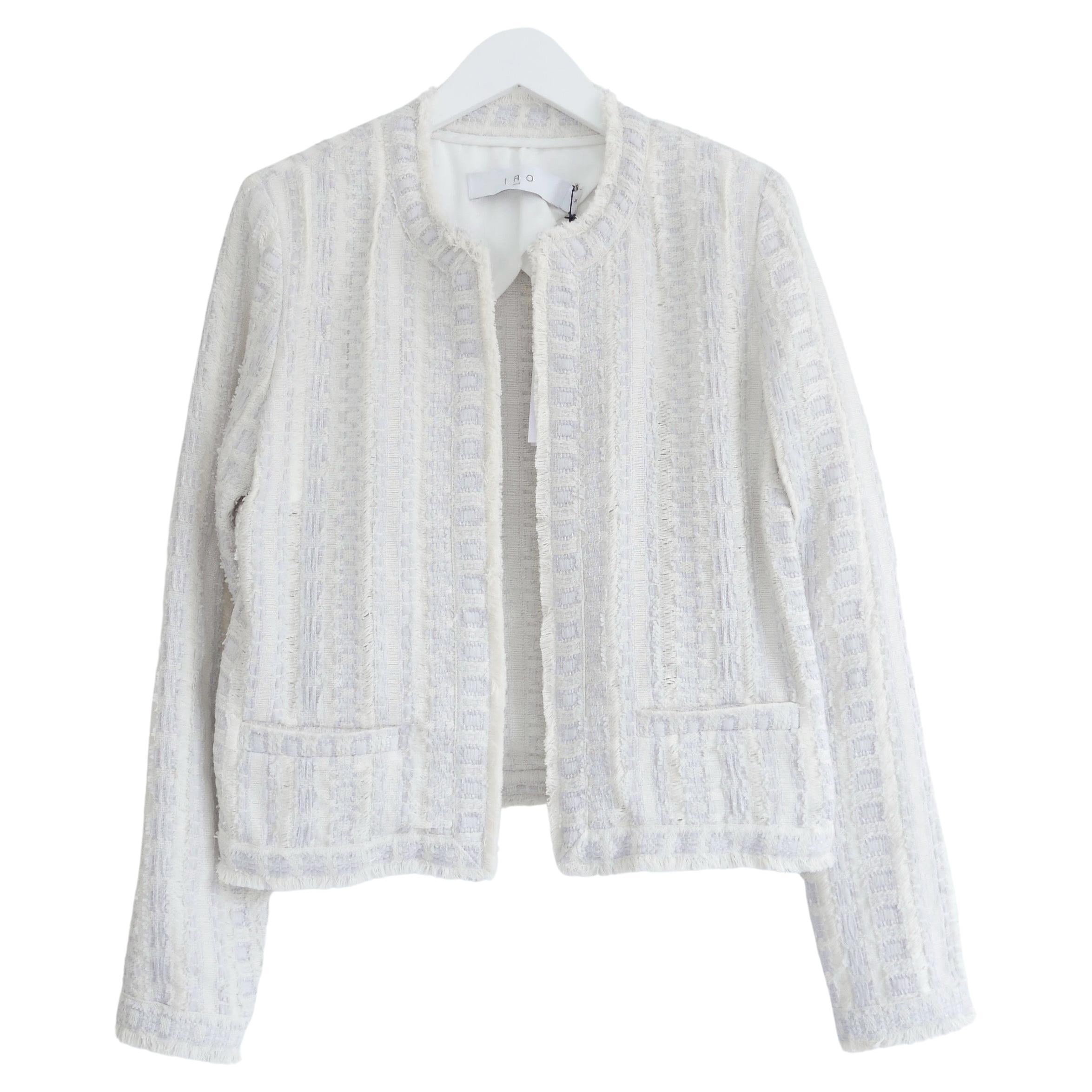 IRO Sorayan Veste grise/crème perlée en vente