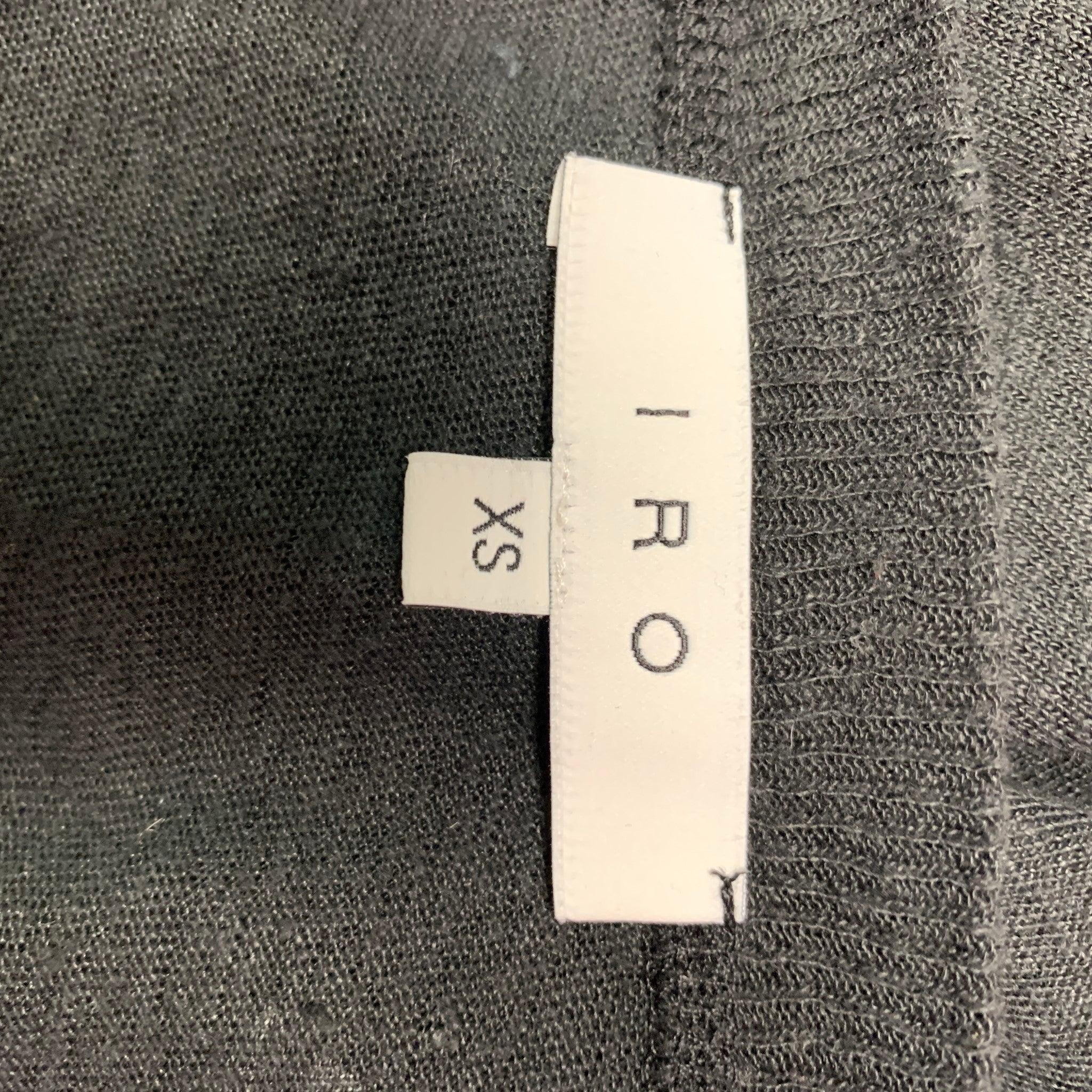 Men's IRO Steiro Size XS Black Solid Linen Crew-Neck T-shirt For Sale