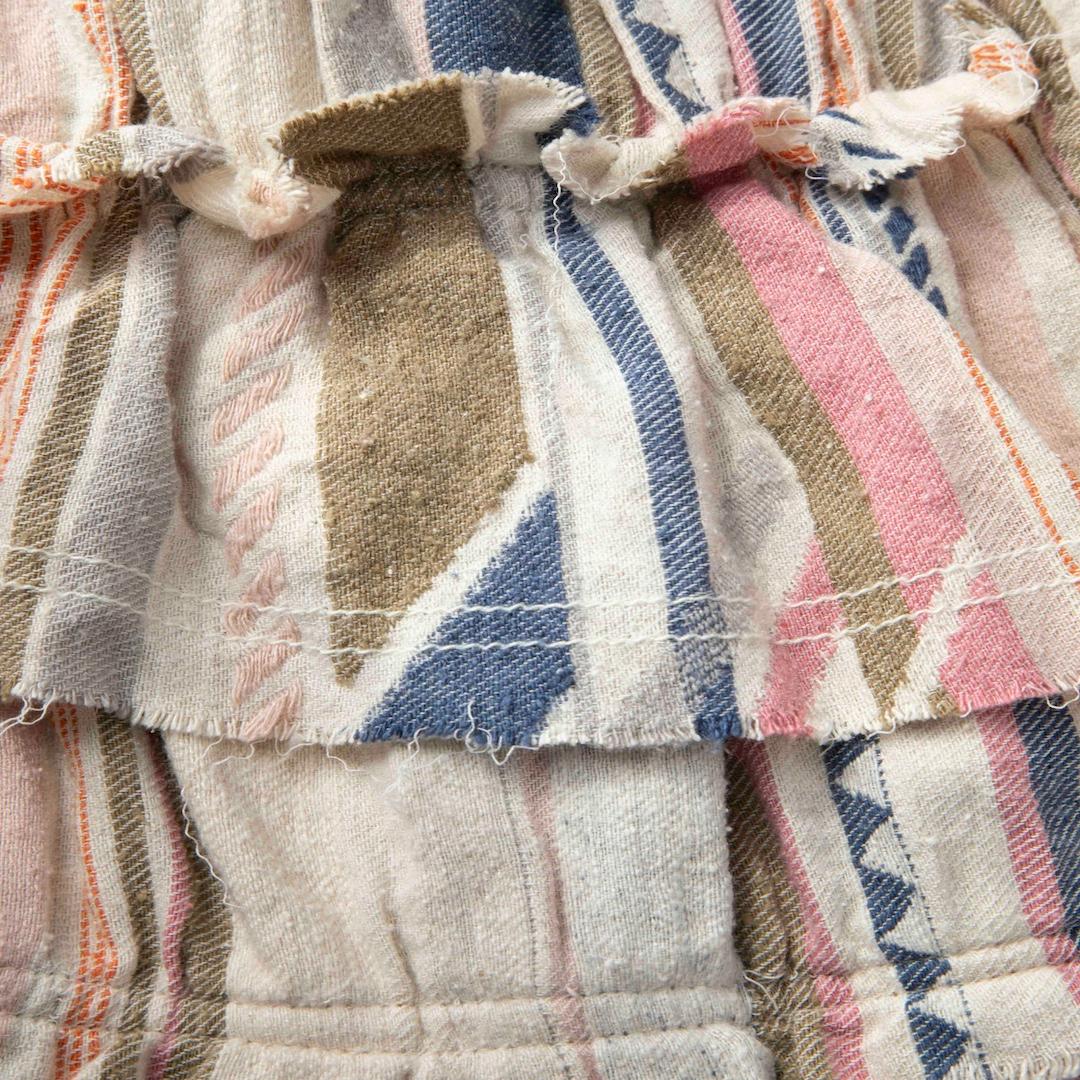 Beige Mini robe asymétrique en soie rayée d'Iro Taille XS en vente