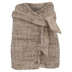 Iro Tomia Belted Tweed Mini Skirt in Beige Acrylic