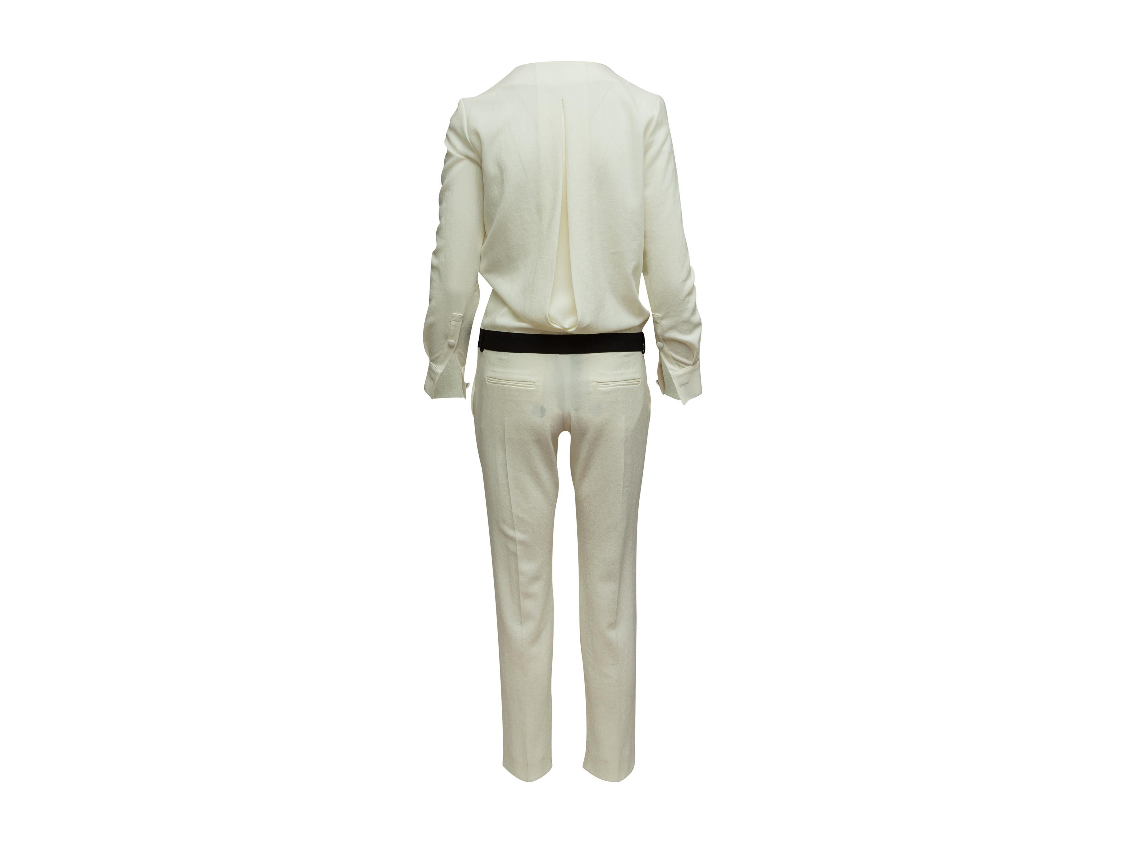 Beige Iro White & Black Long Sleeve Jumpsuit