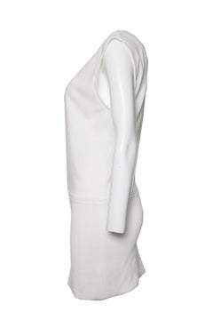 IRO, white sleeveless dress with leather border