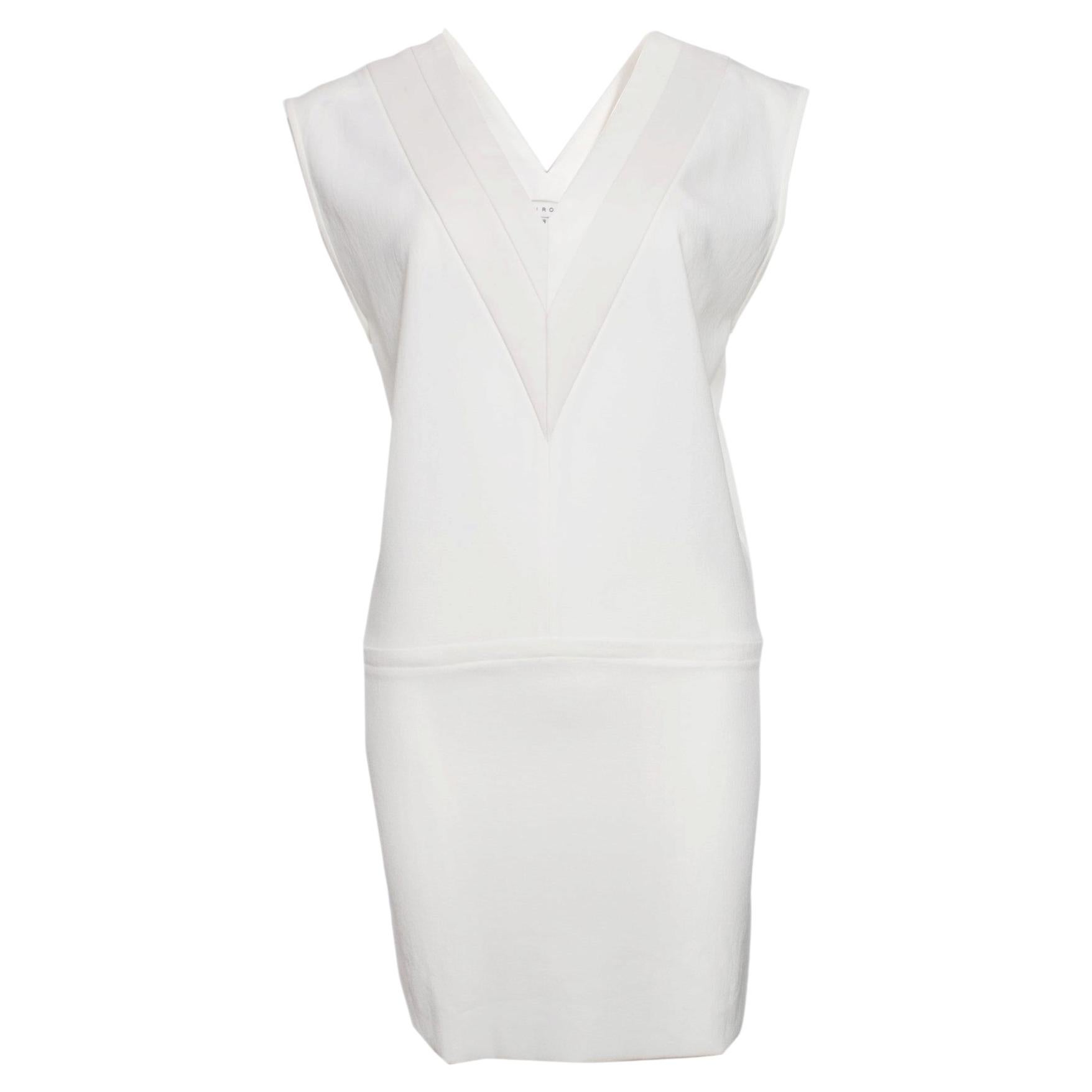 IRO, white sleeveless dress with leather border