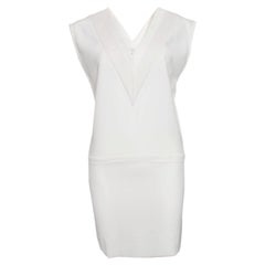 IRO, white sleeveless dress with leather border