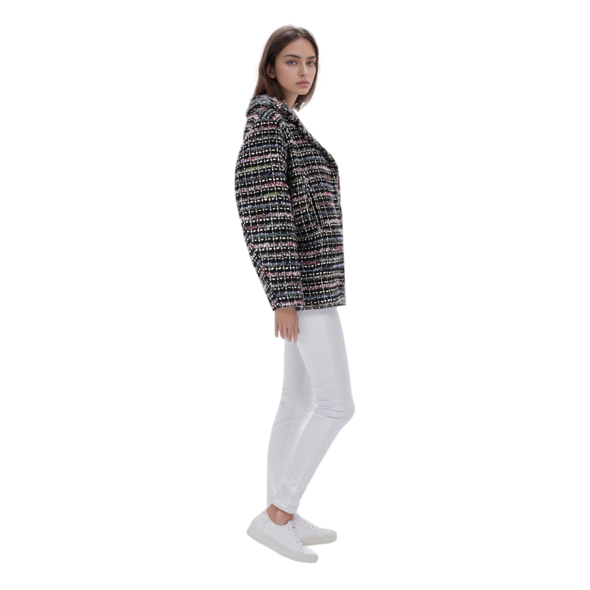 Nero Giacca in tweed a quadri in misto lana Iro in vendita