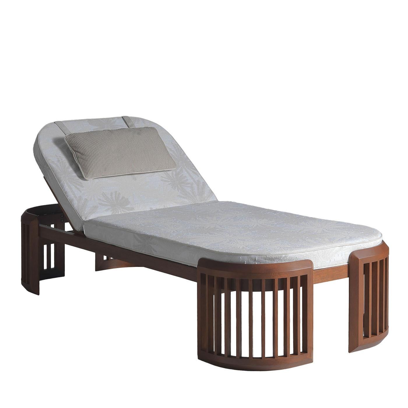 XXIe siècle et contemporain Iroko Outdoor Sun Lounger by Annibale Colombo en vente