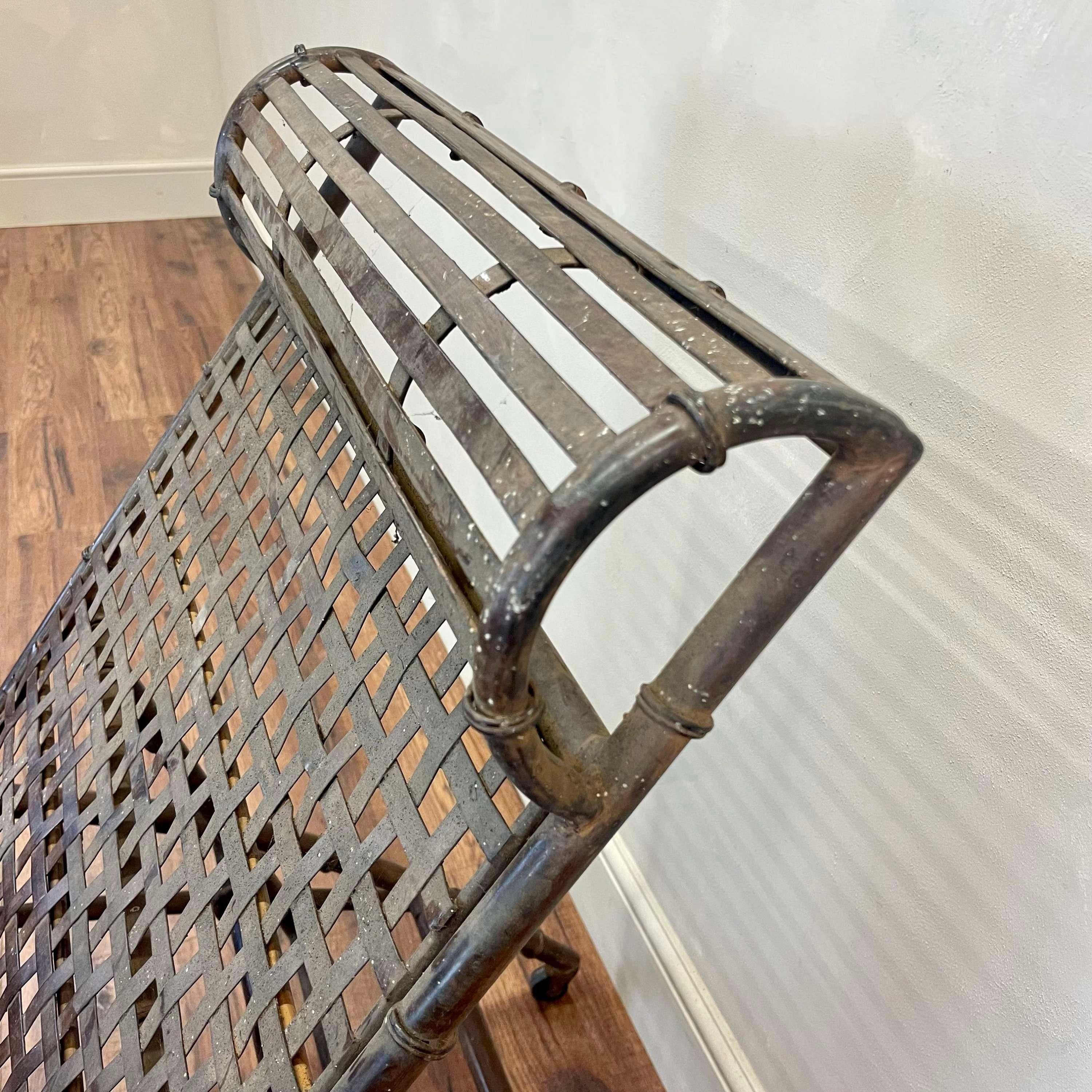 Iron 1930s French Reclining Lounger Handmade 6