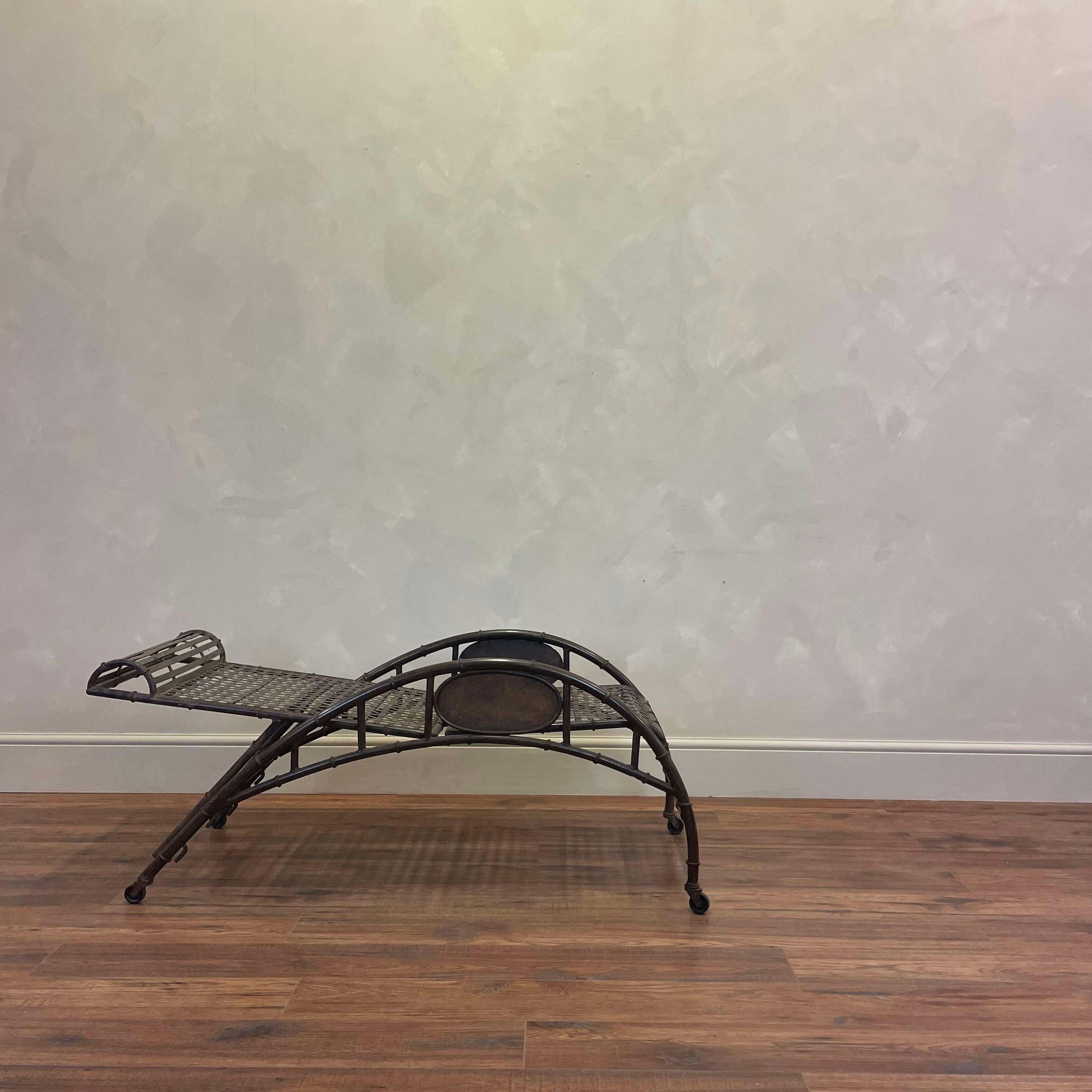 Iron 1930s French Reclining Lounger Handmade 2