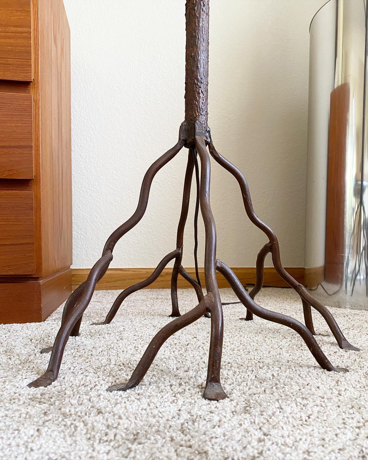 American Welded Iron Industrial Artist-made Floor Lamp For Sale