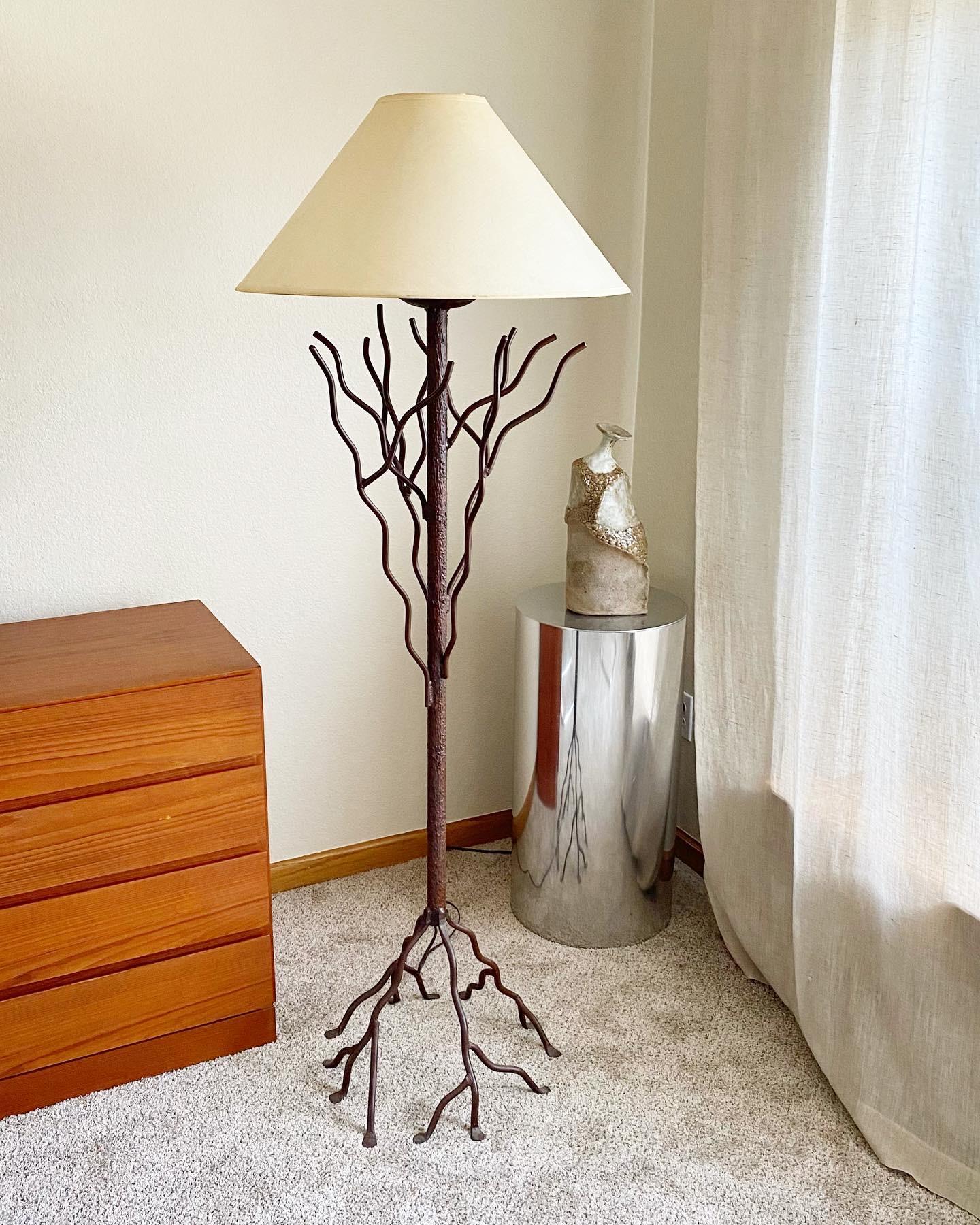 Welded Iron Industrial Artist-made Floor Lamp For Sale 1