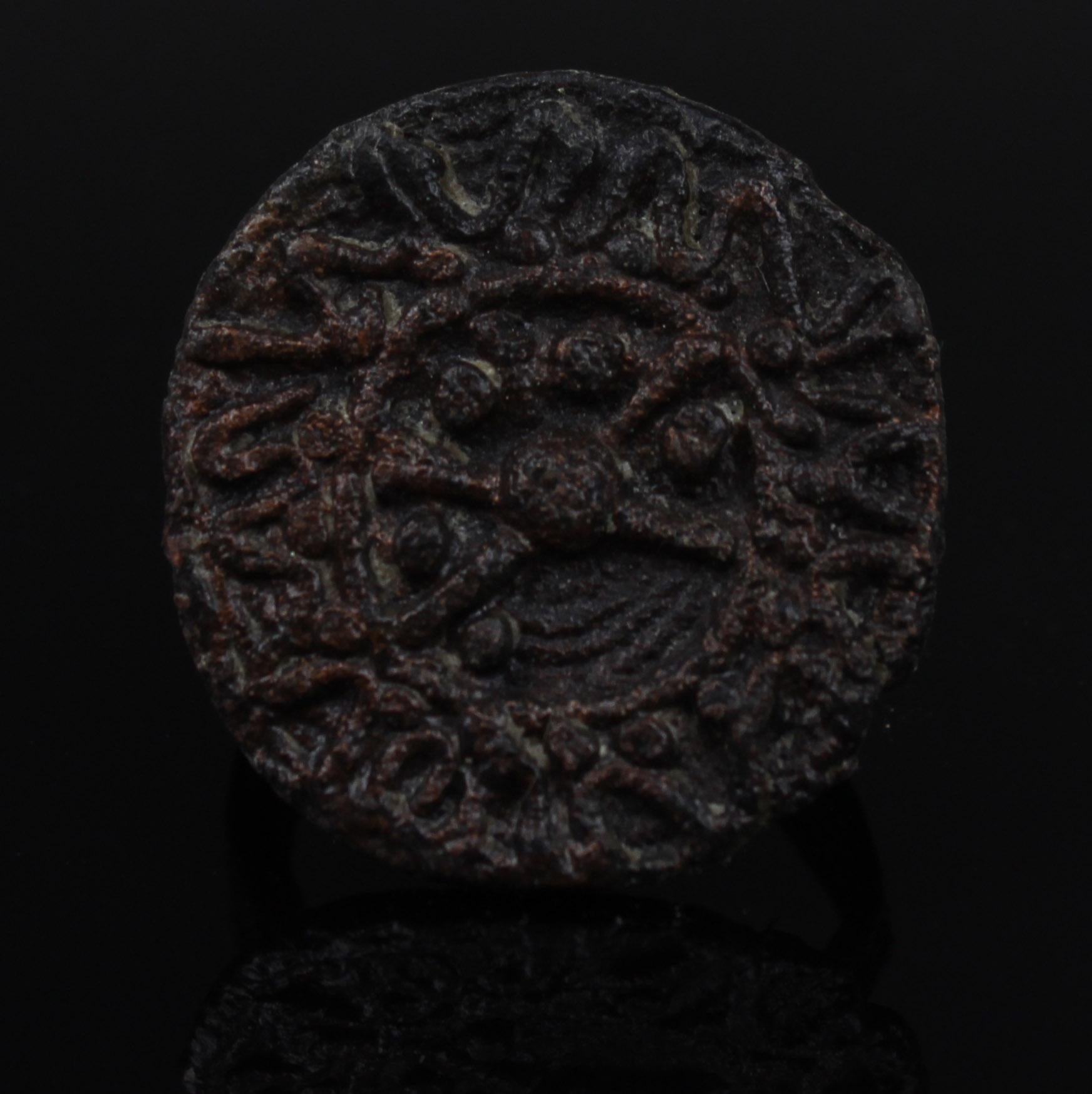 ITEM: Ring
MATERIAL: Bronze
CULTURE: Iron Age, Amlash
PERIOD: 1st millenium B.C
DIMENSIONS: 20 mm x 29 mm diameter
CONDITION: Good condition
PROVENANCE: Ex English private collection, acquired from London Gallery (1970s – 2000s)

Comes with
