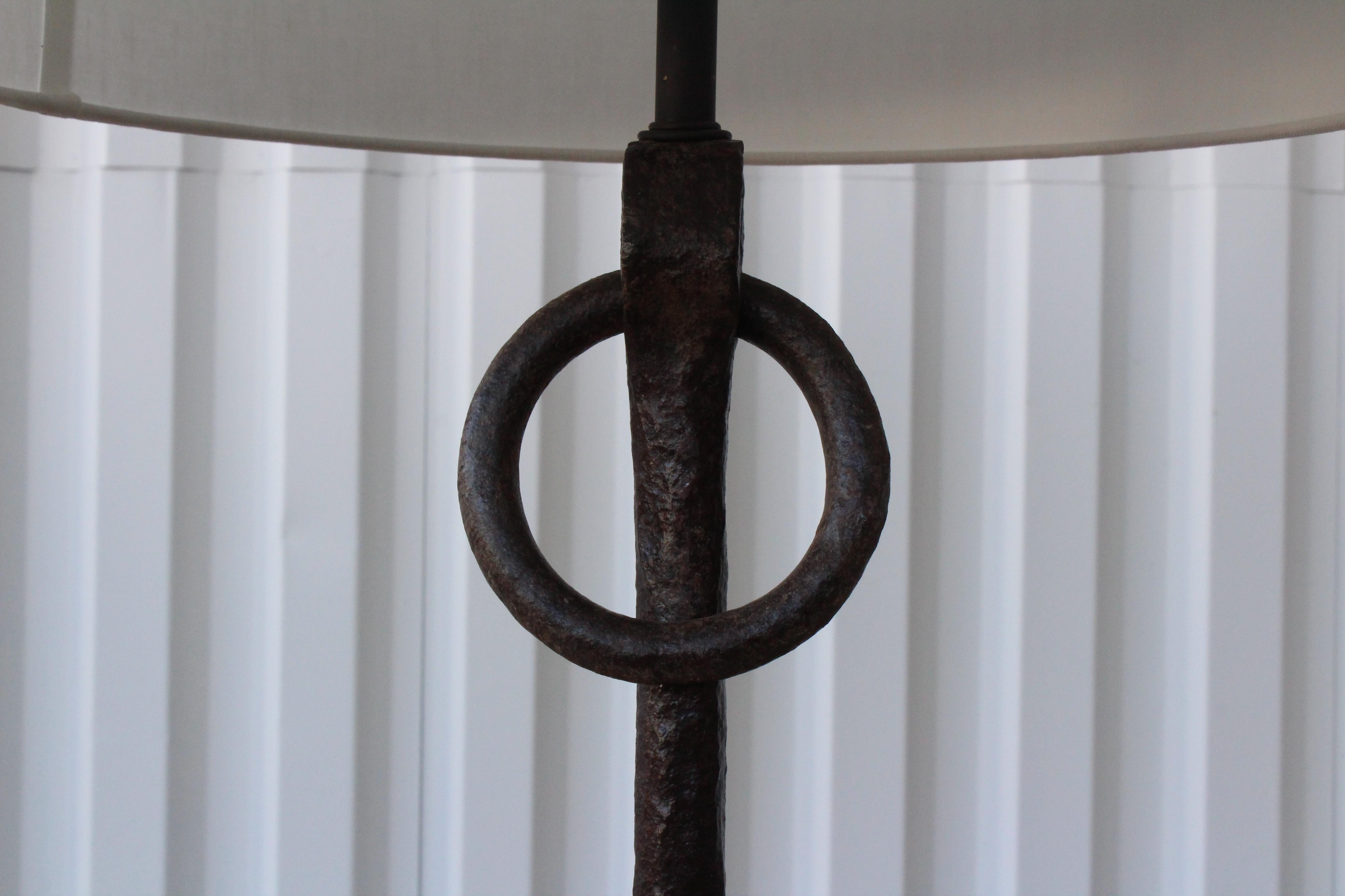 Iron Anchor Floor Lamp, France, 1950s In Good Condition In Los Angeles, CA