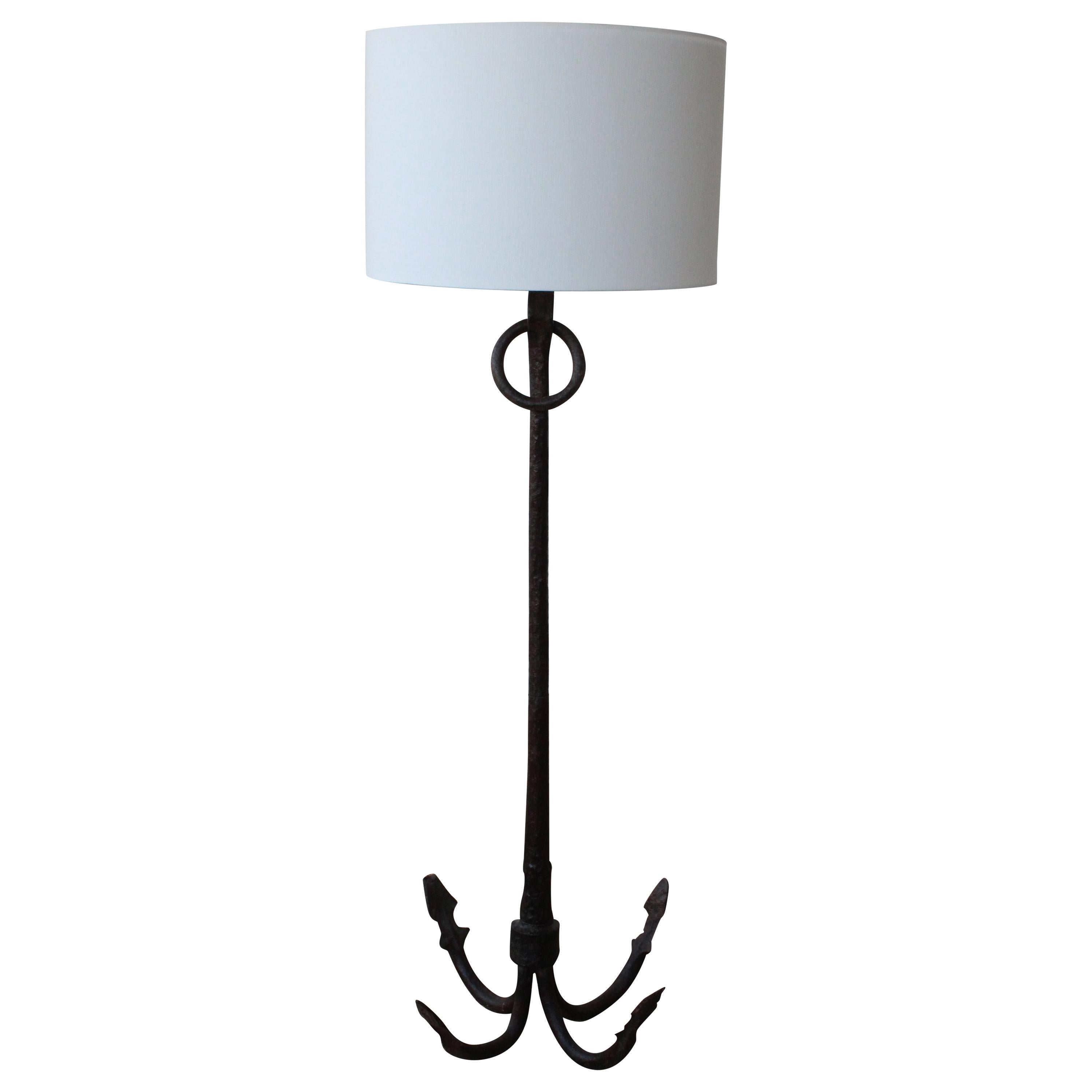 Iron Anchor Floor Lamp, France, 1950s at 1stDibs